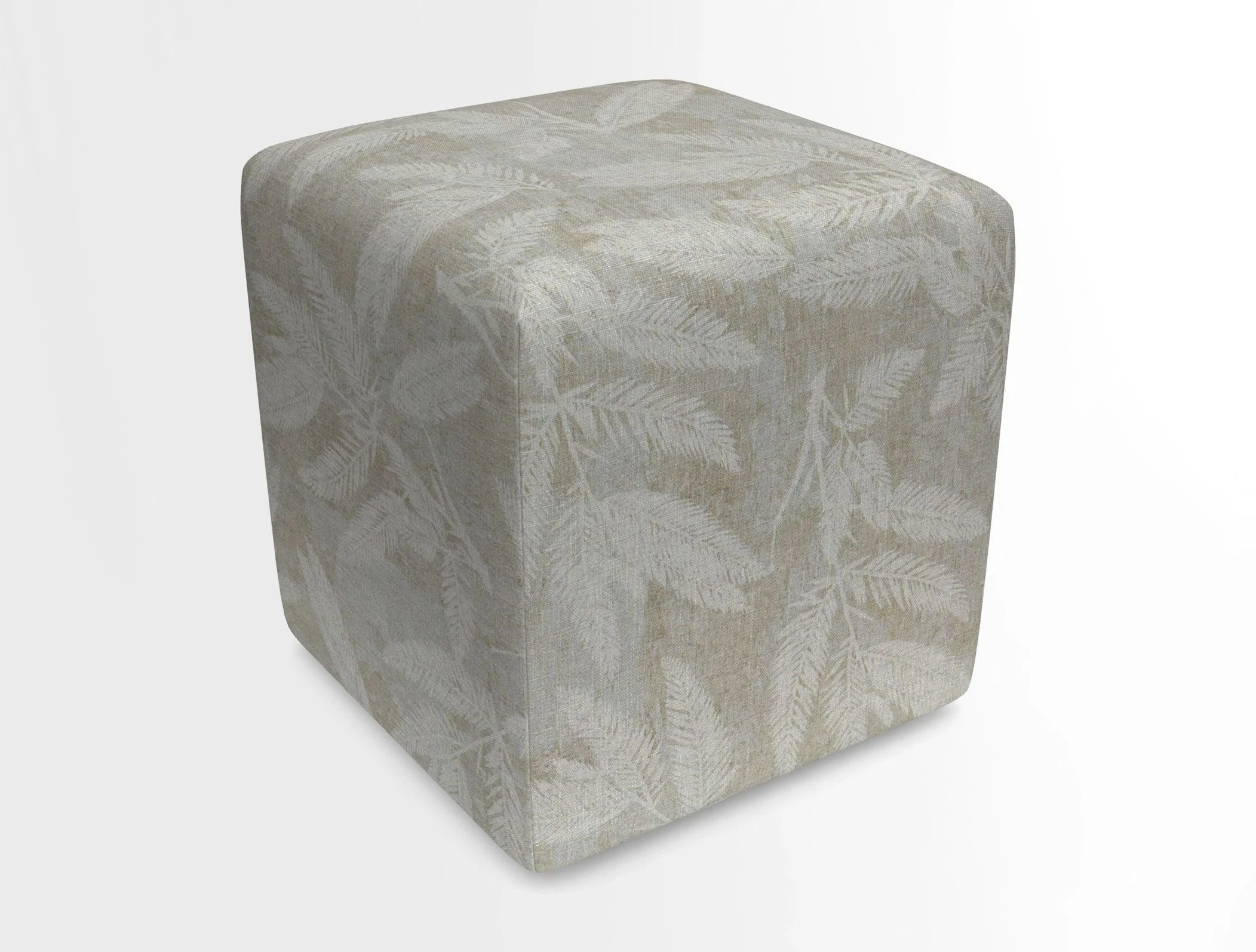 Cube Footstool in Peruvian homespun fabric