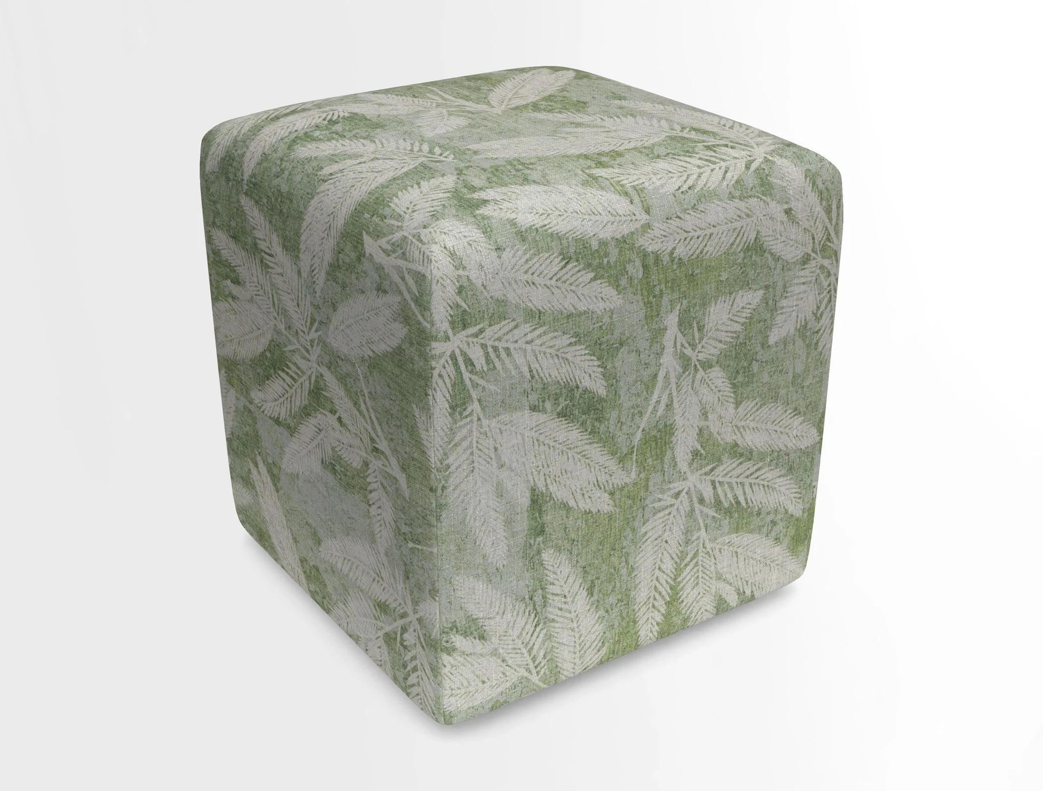 Cube Footstool in Peruvian homespun fabric