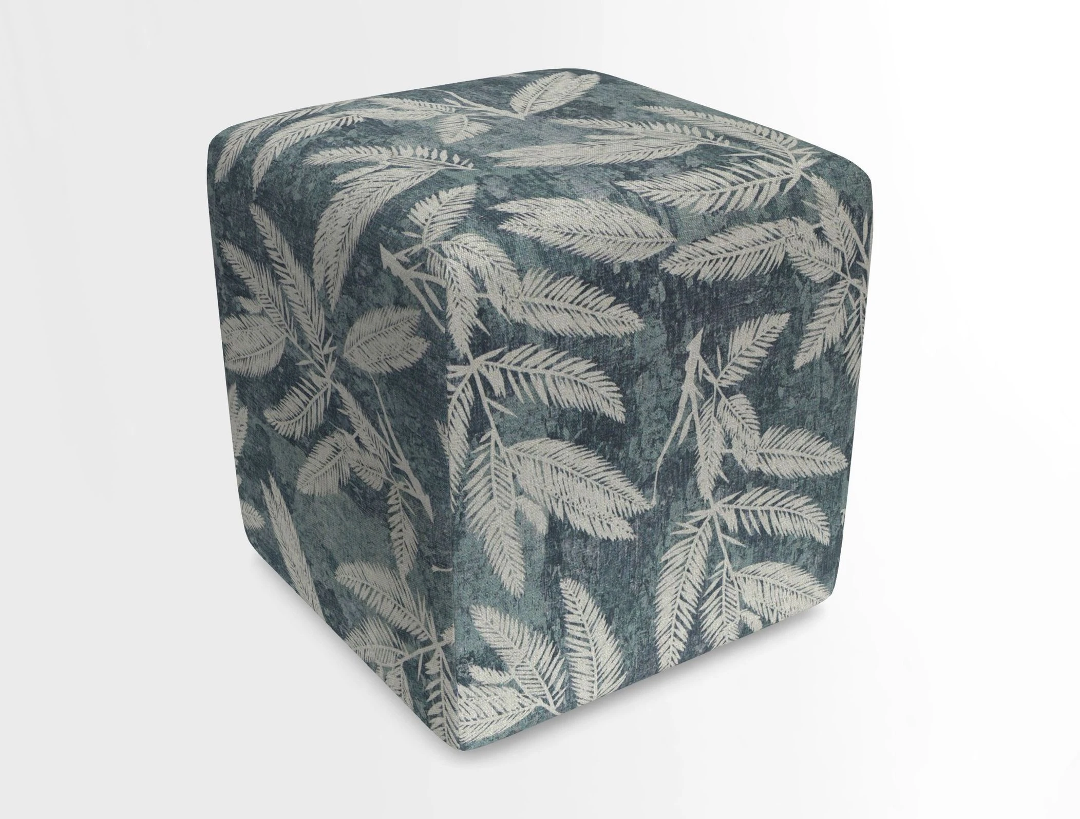 Cube Footstool in Peruvian homespun fabric