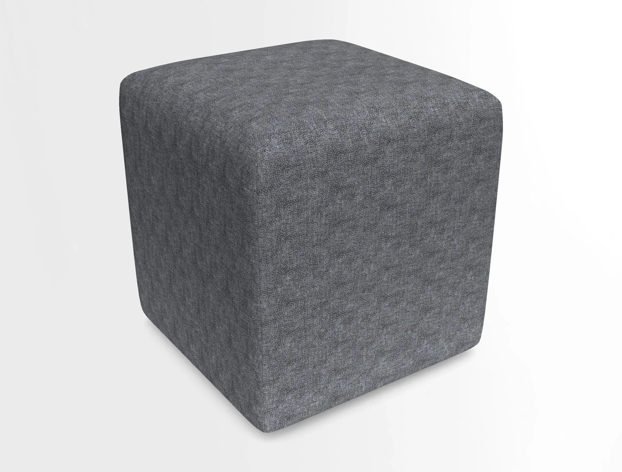 Cube Footstool in Peruvian homespun fabric