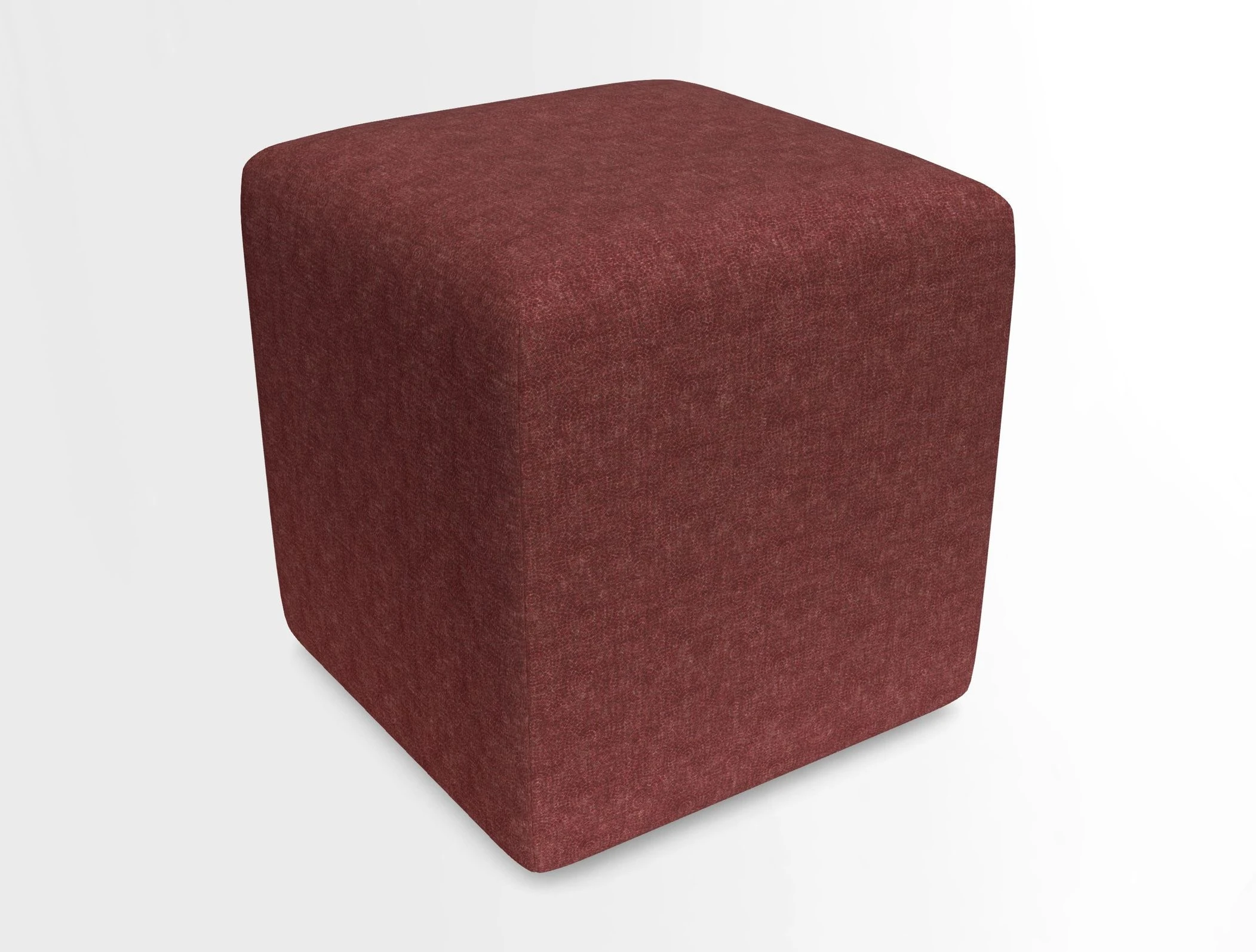 Cube Footstool in Peruvian homespun fabric
