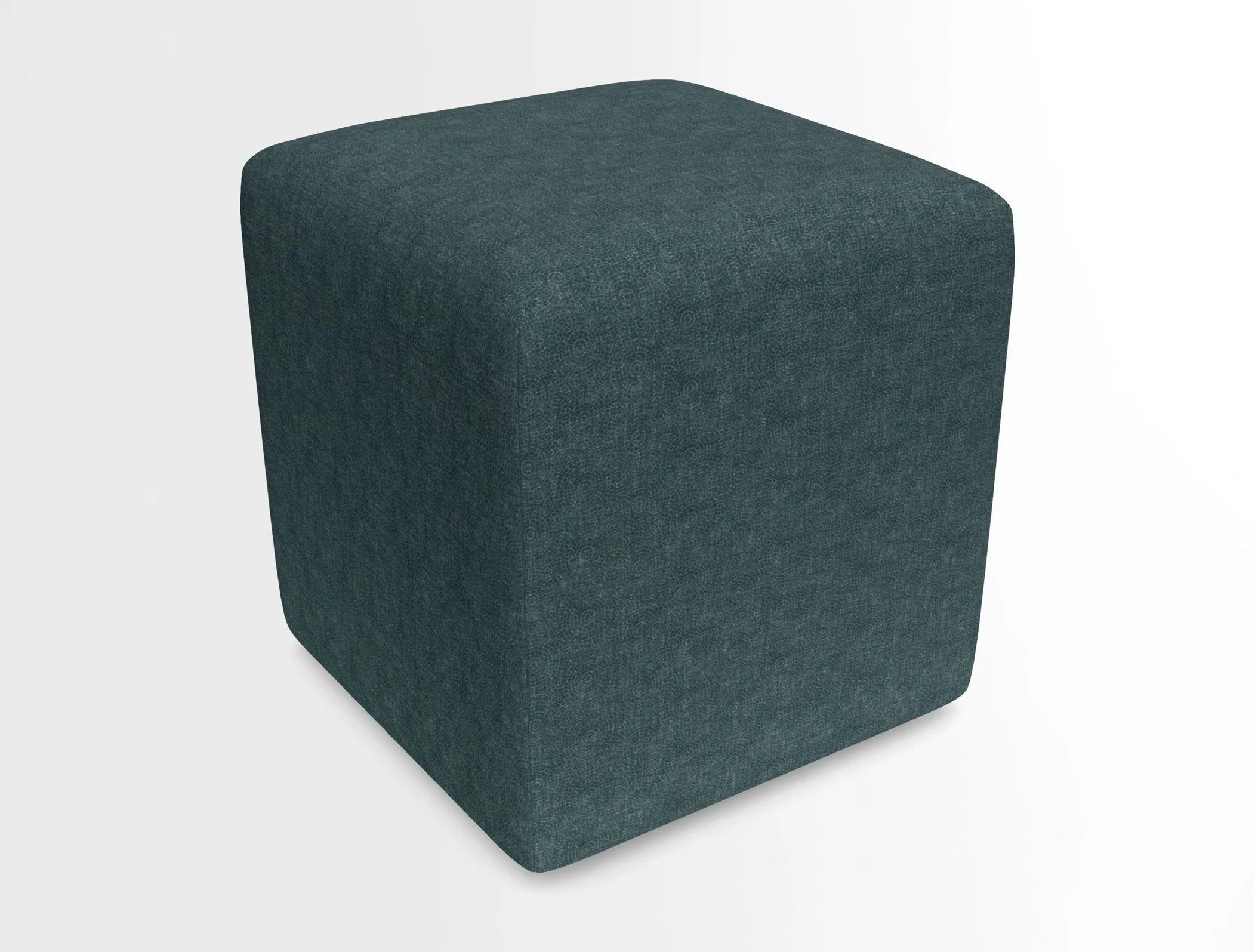 Cube Footstool in Peruvian homespun fabric