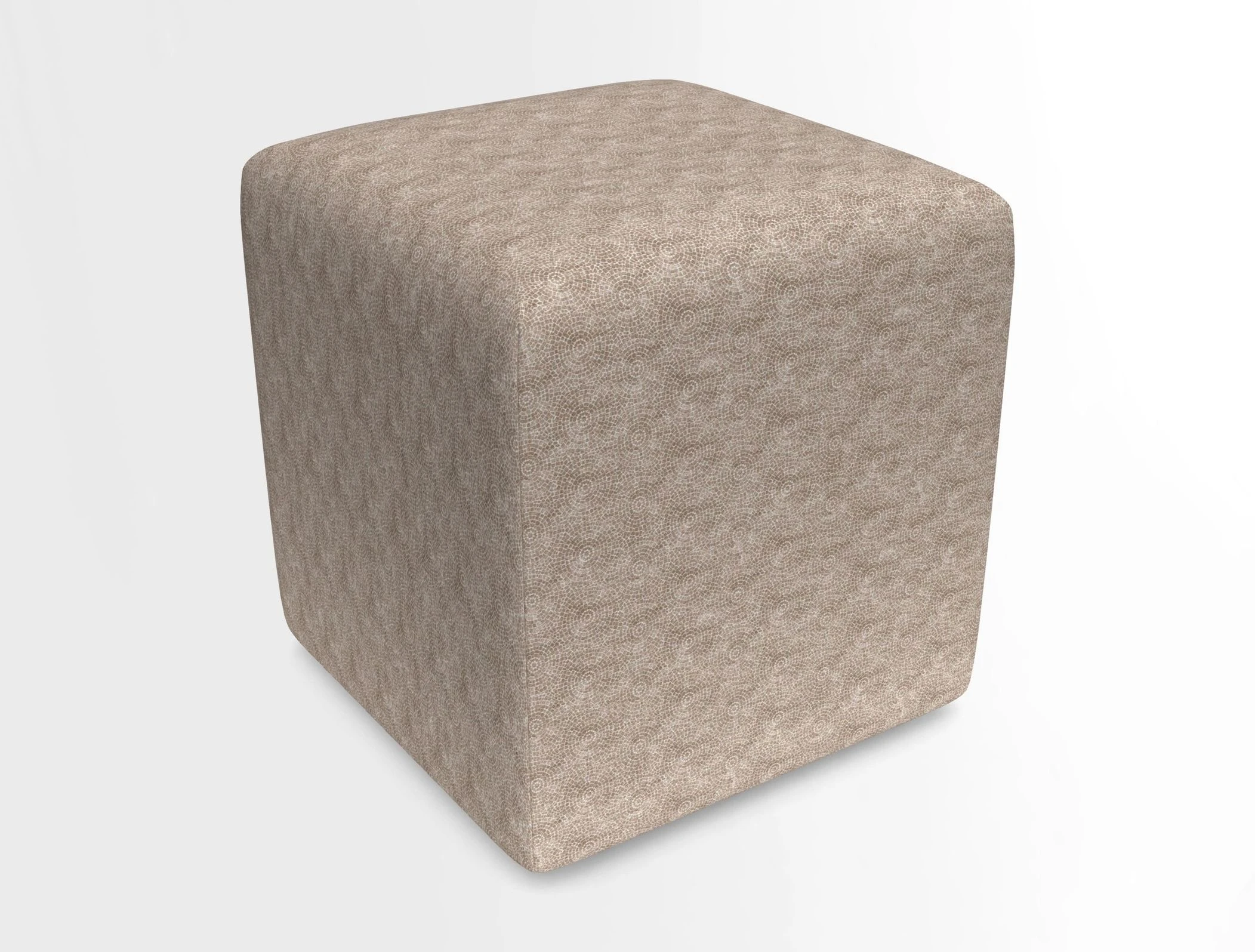 Cube Footstool in Peruvian homespun fabric