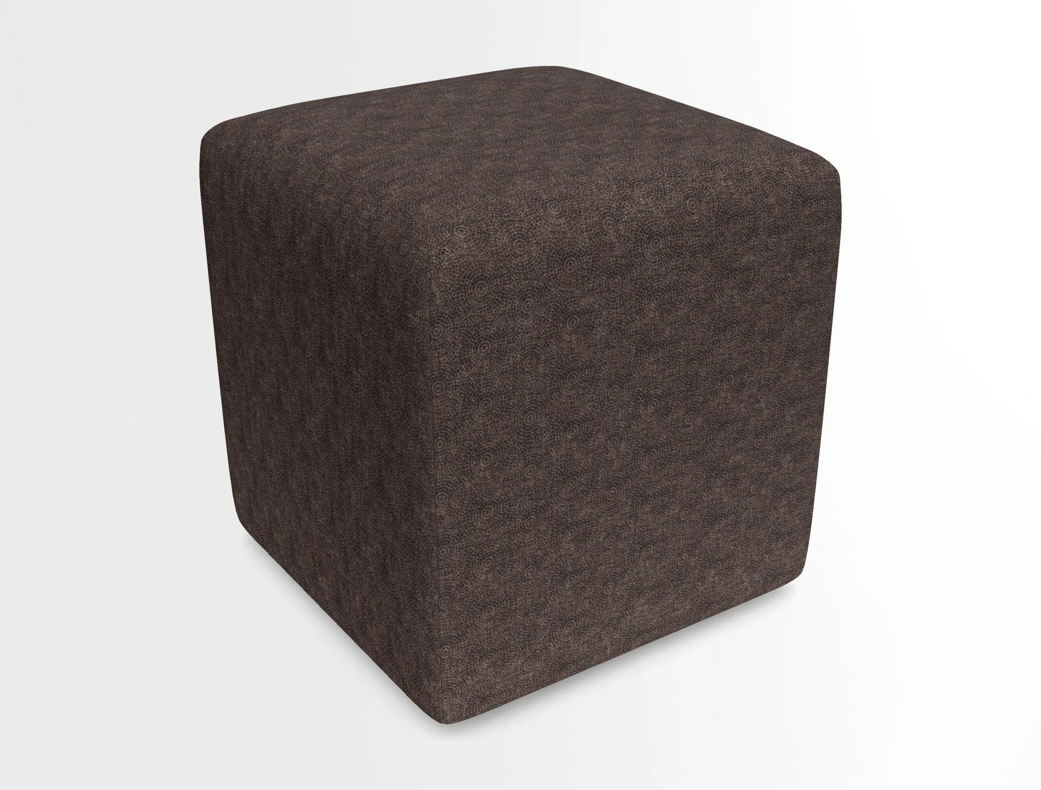 Cube Footstool in Peruvian homespun fabric