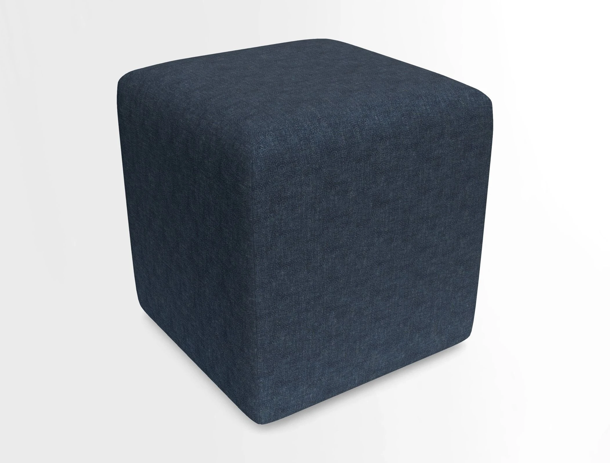 Cube Footstool in Peruvian homespun fabric