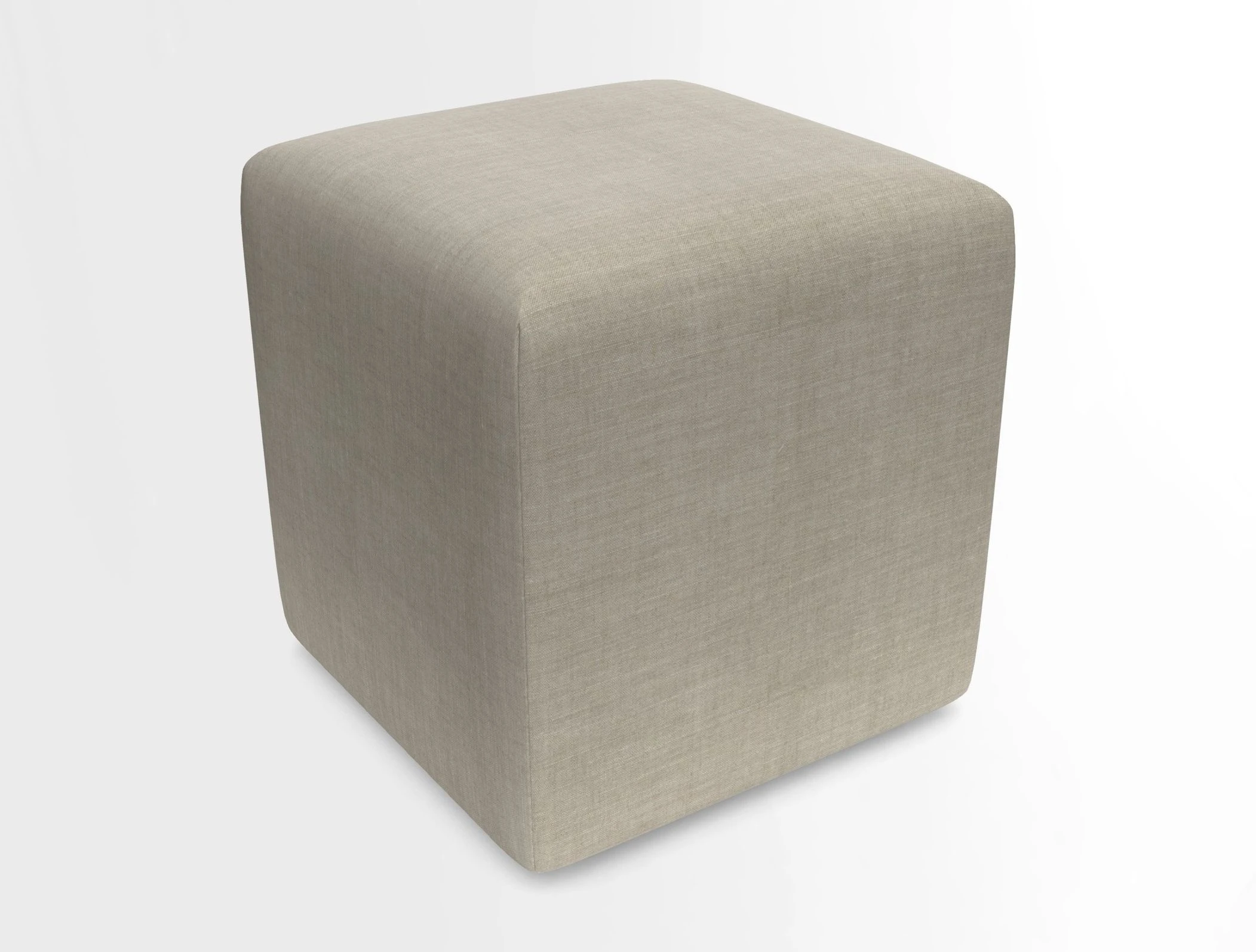 Cube Footstool in Peruvian homespun fabric