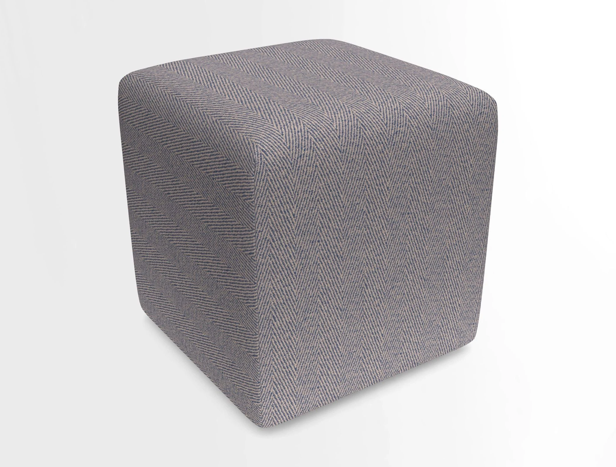 Cube Footstool in Peruvian homespun fabric