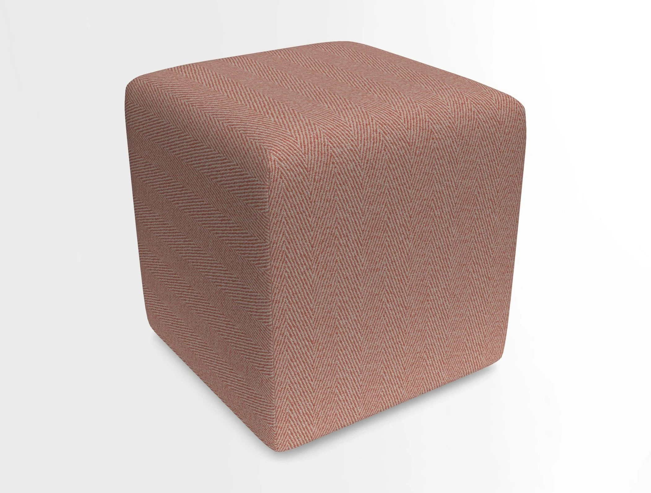 Cube Footstool in Peruvian homespun fabric