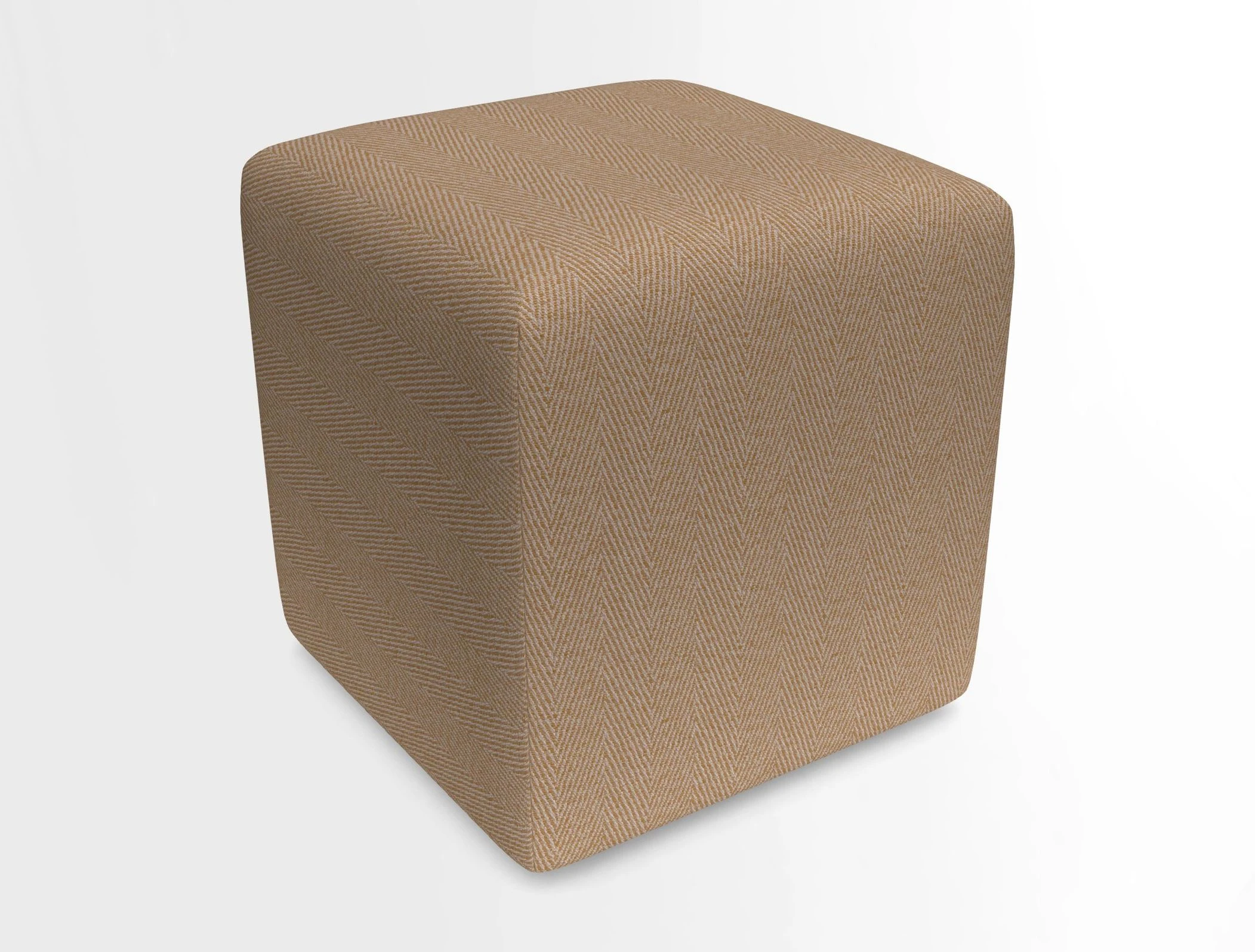 Cube Footstool in Peruvian homespun fabric