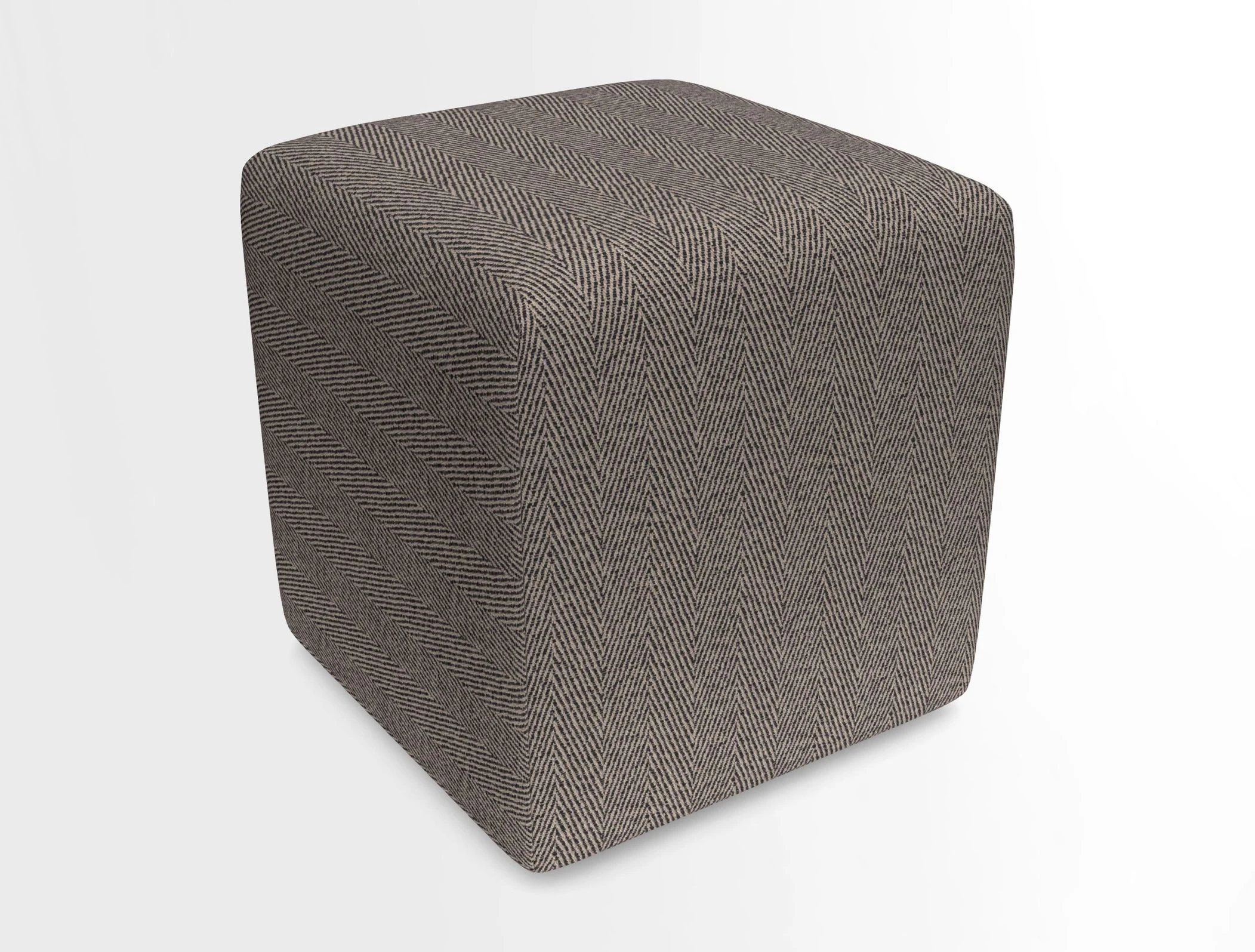 Cube Footstool in Peruvian homespun fabric