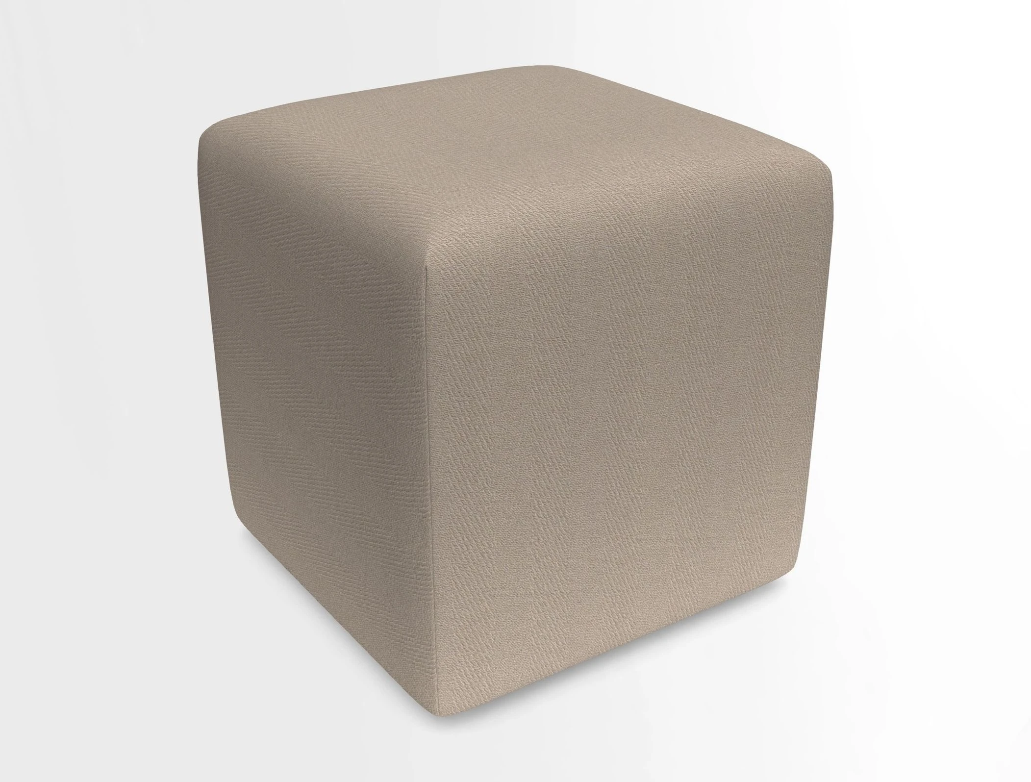 Cube Footstool in Peruvian homespun fabric