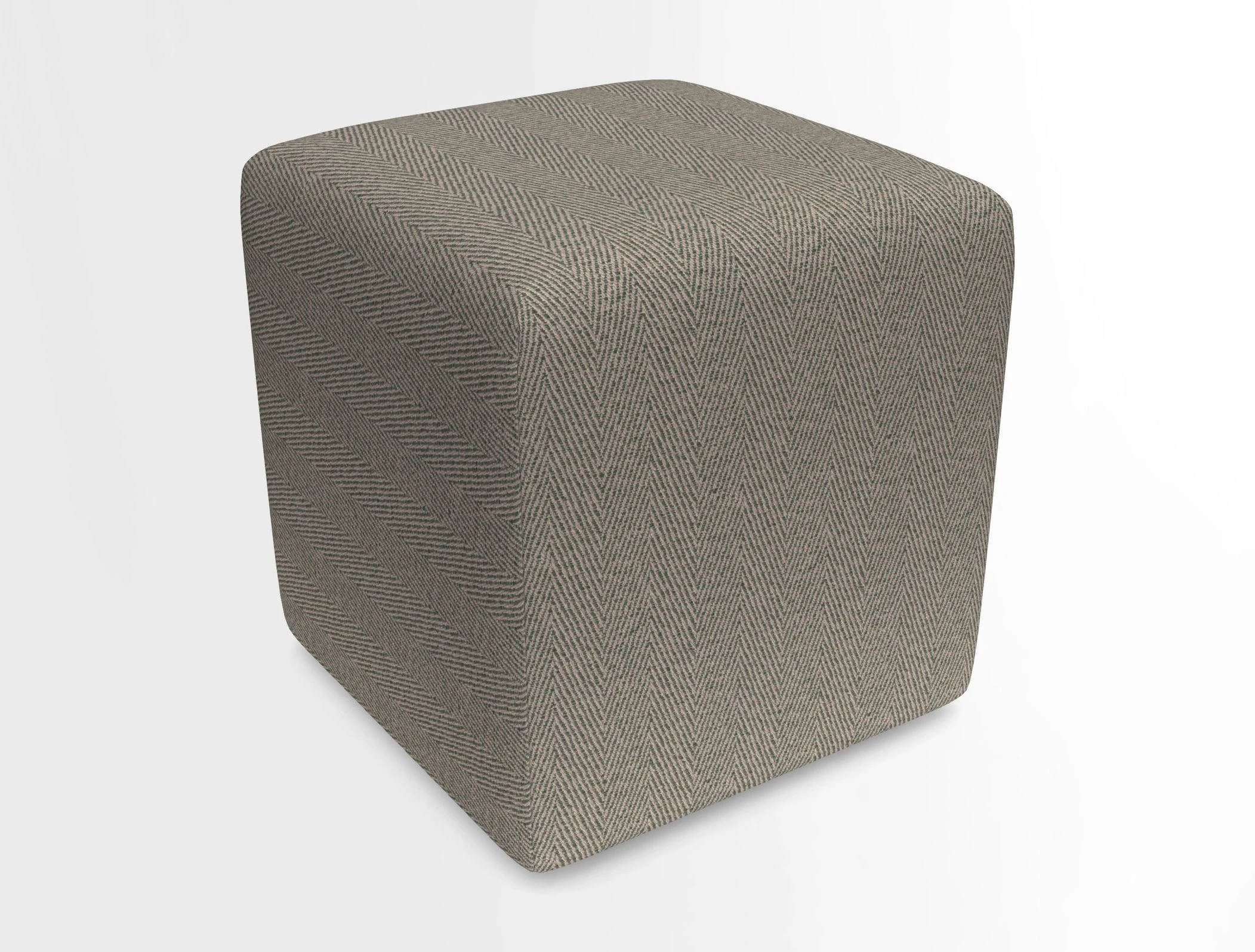 Cube Footstool in Peruvian homespun fabric