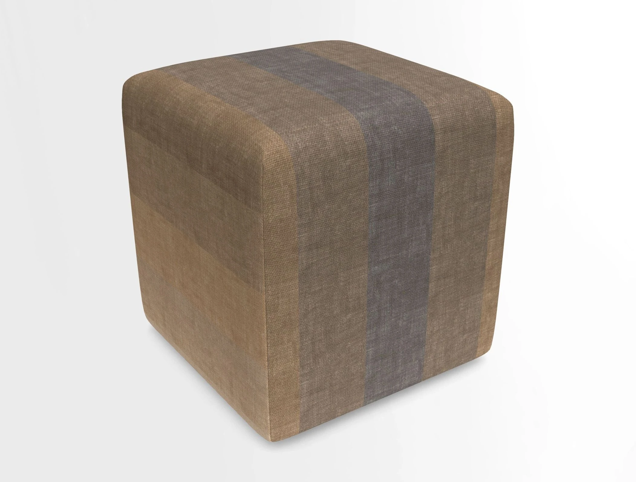 Cube Footstool in Peruvian homespun fabric
