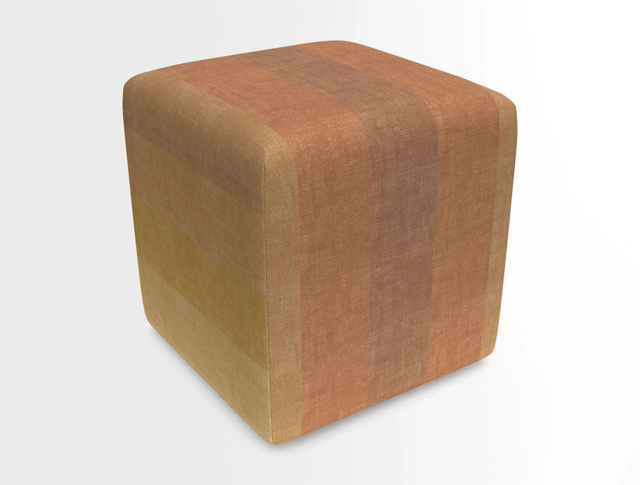 Cube Footstool in Peruvian homespun fabric