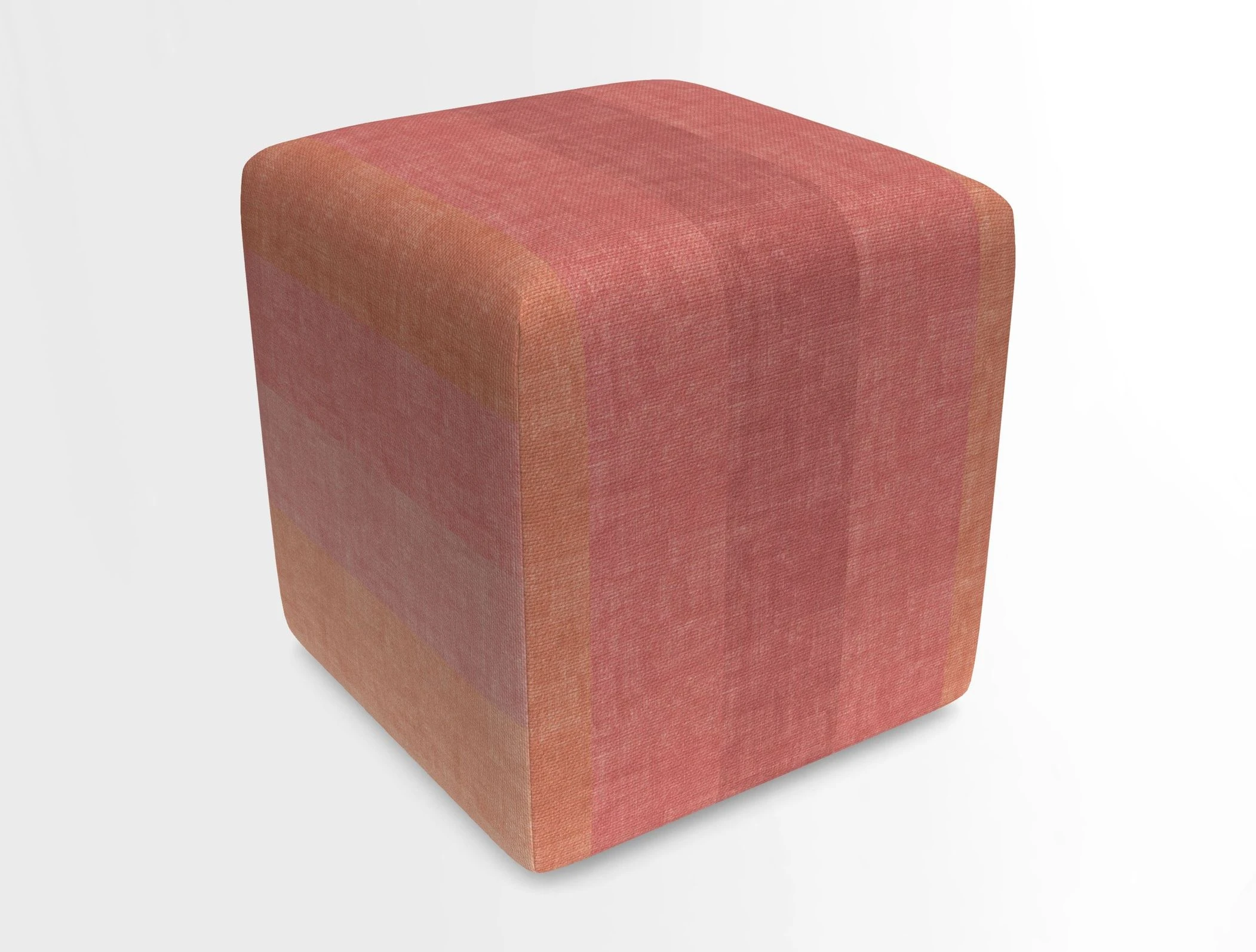 Cube Footstool in Peruvian homespun fabric