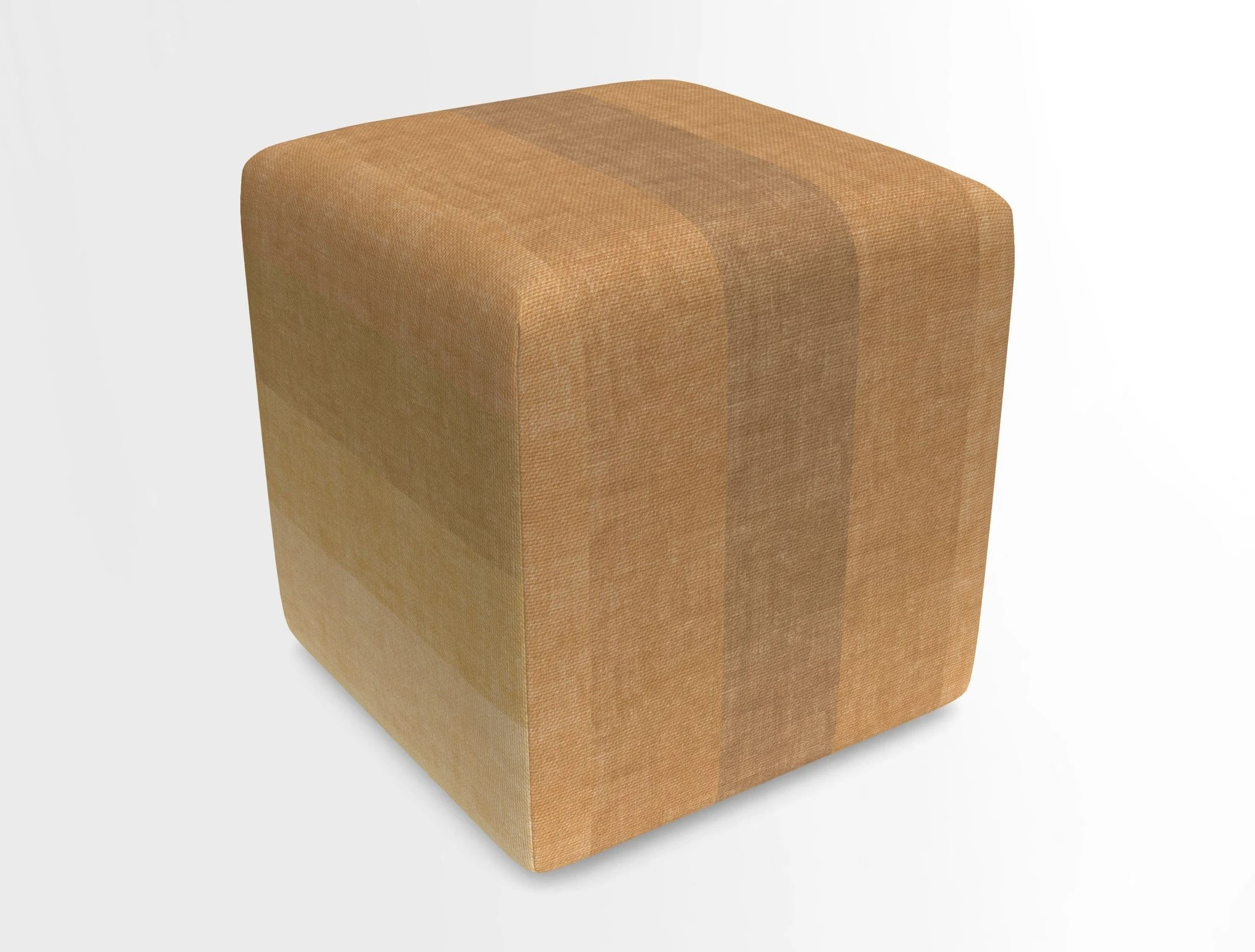 Cube Footstool in Peruvian homespun fabric