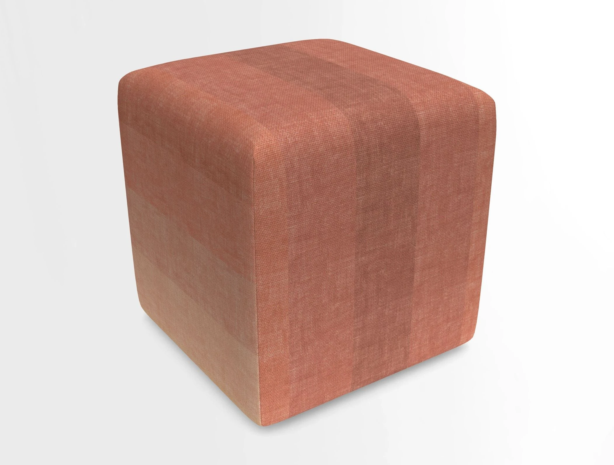 Cube Footstool in Peruvian homespun fabric