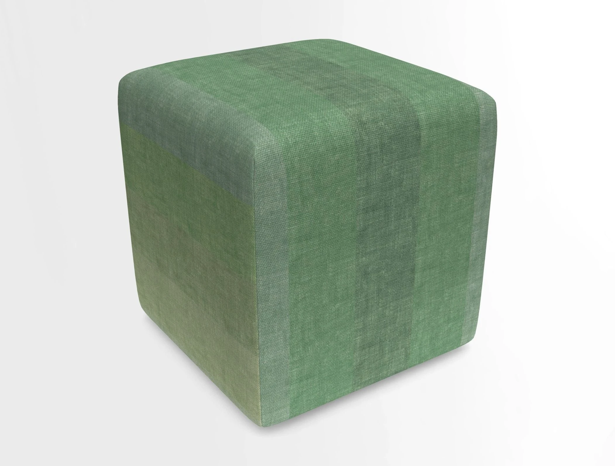 Cube Footstool in Peruvian homespun fabric