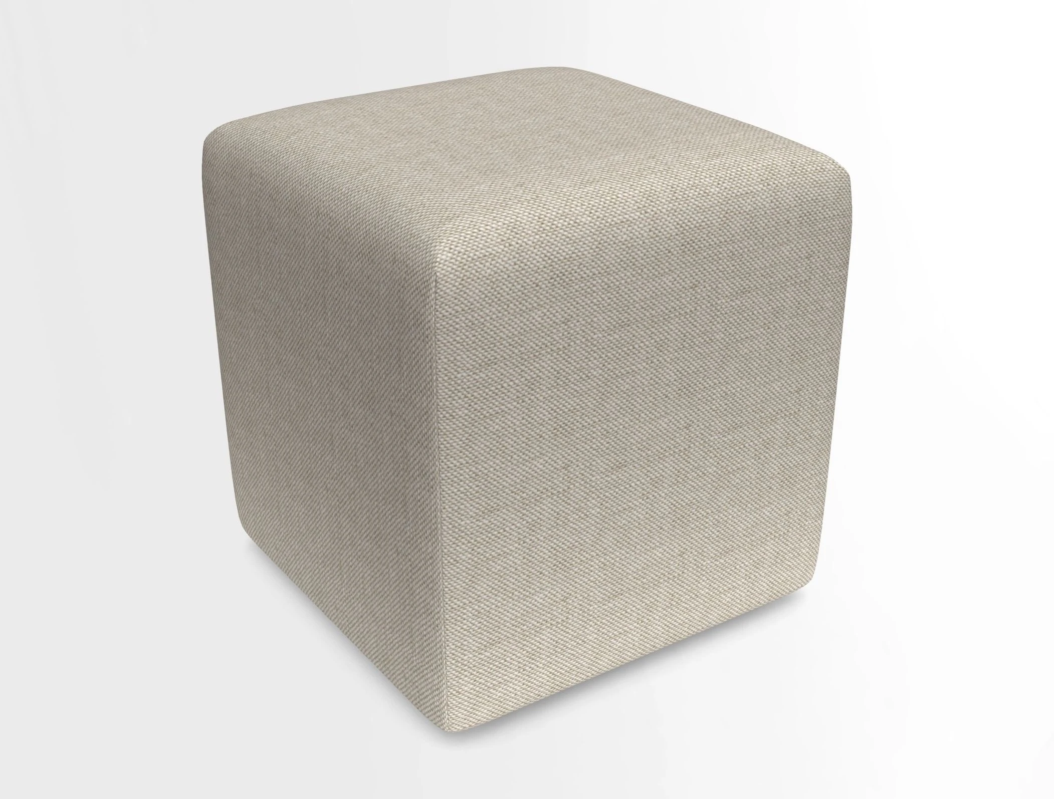 Cube Footstool in Peruvian homespun fabric