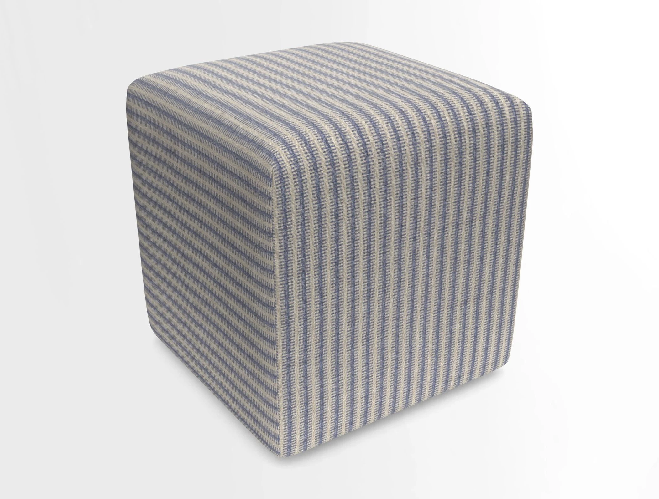 Cube Footstool in Peruvian homespun fabric
