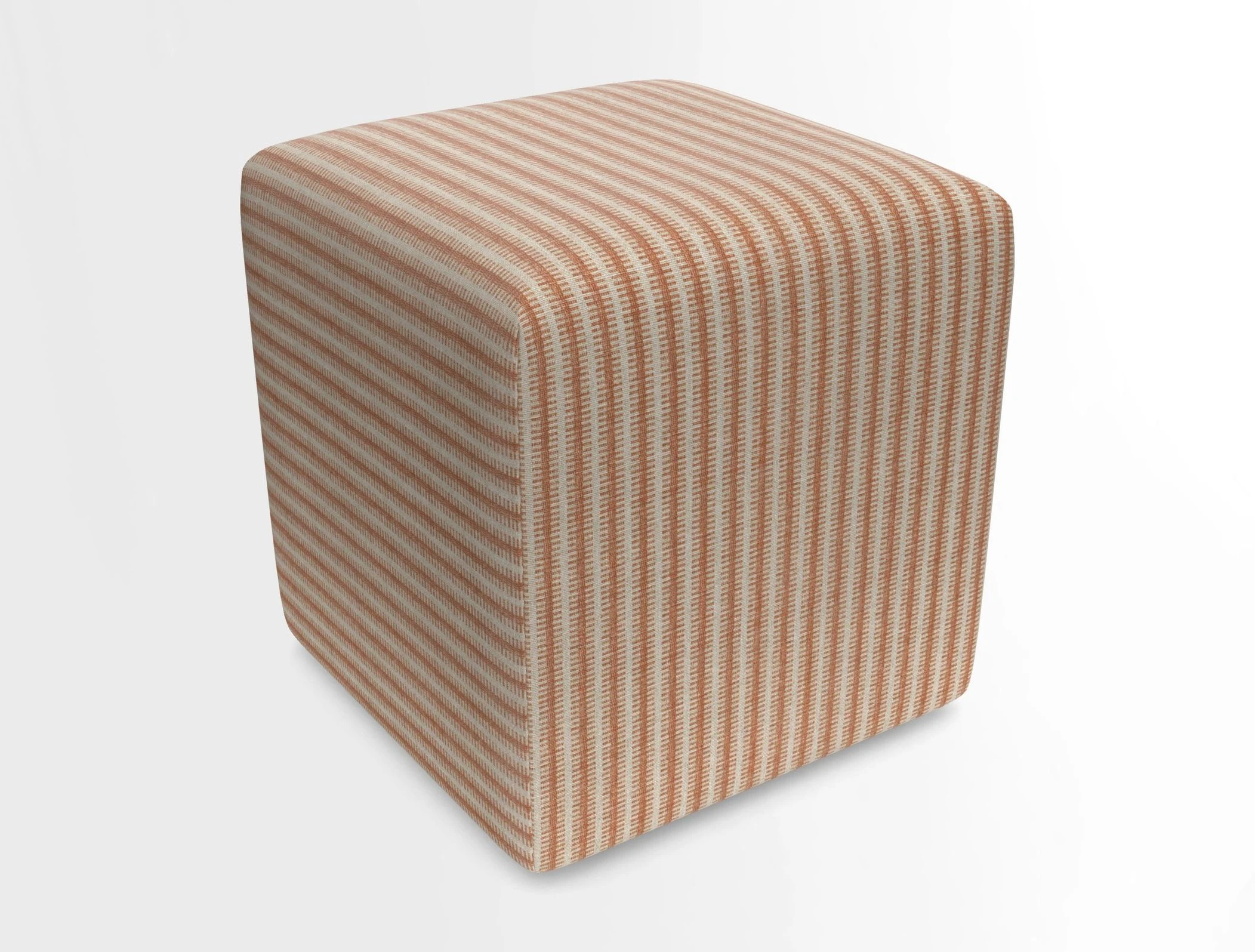 Cube Footstool in Peruvian homespun fabric