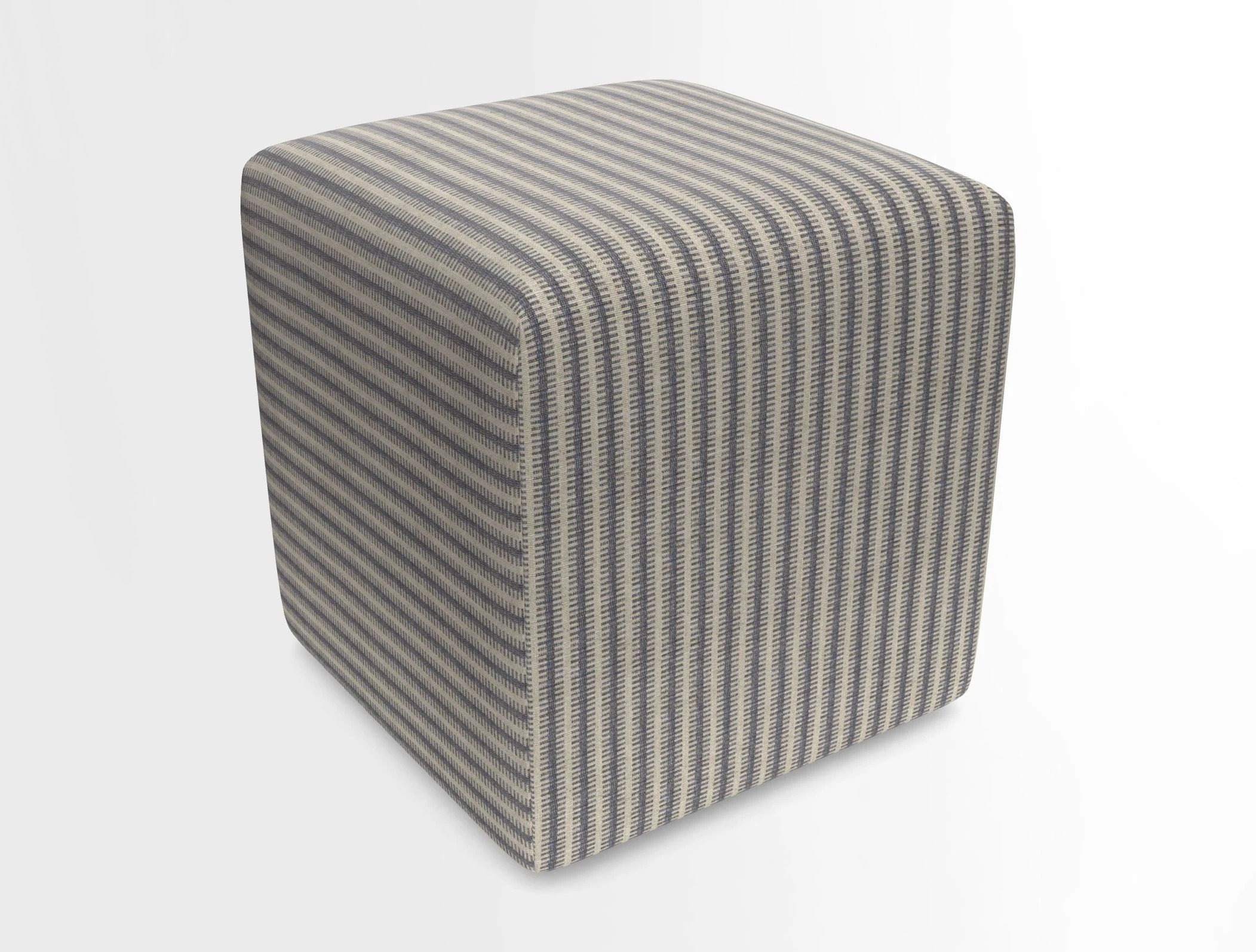 Cube Footstool in Peruvian homespun fabric