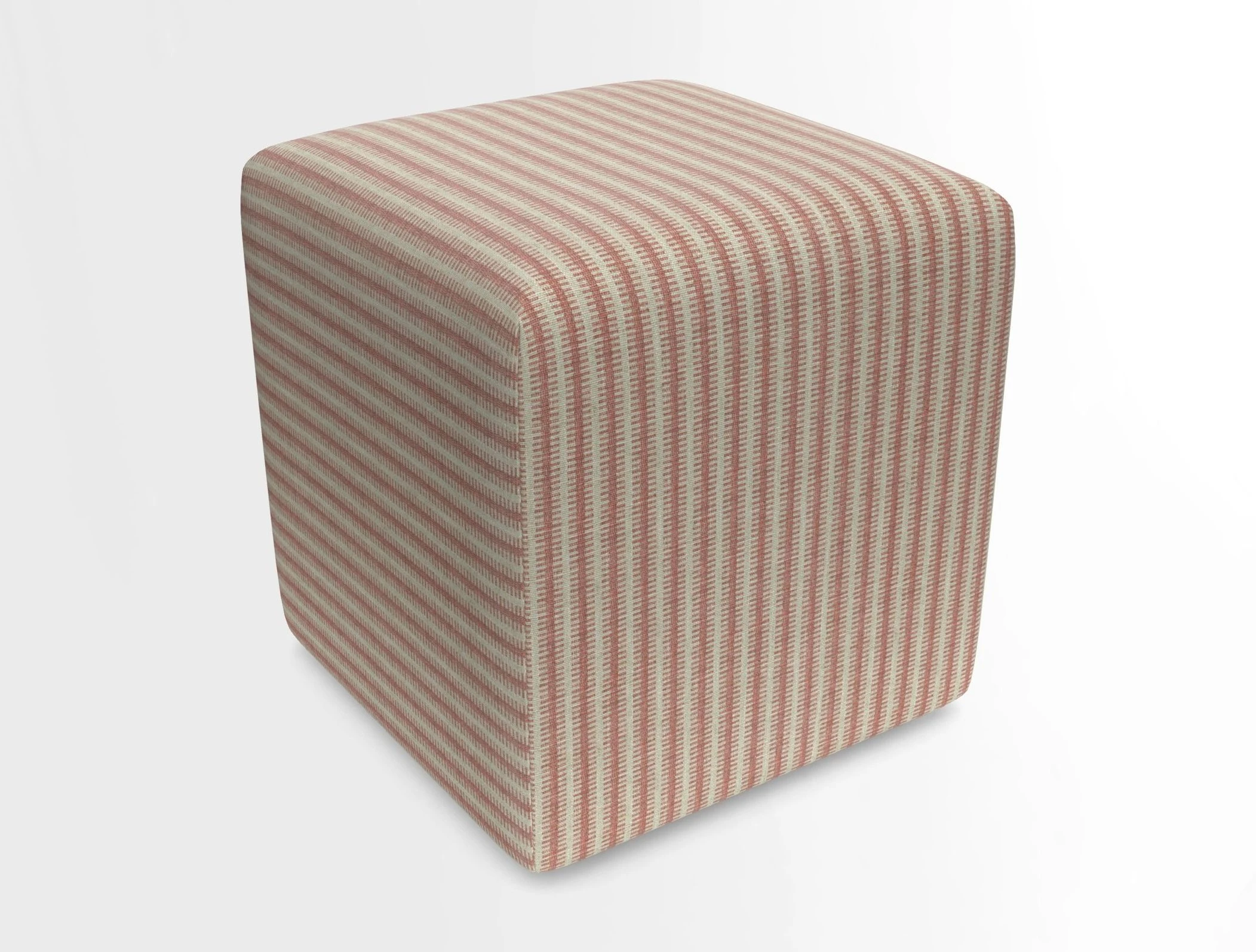 Cube Footstool in Peruvian homespun fabric