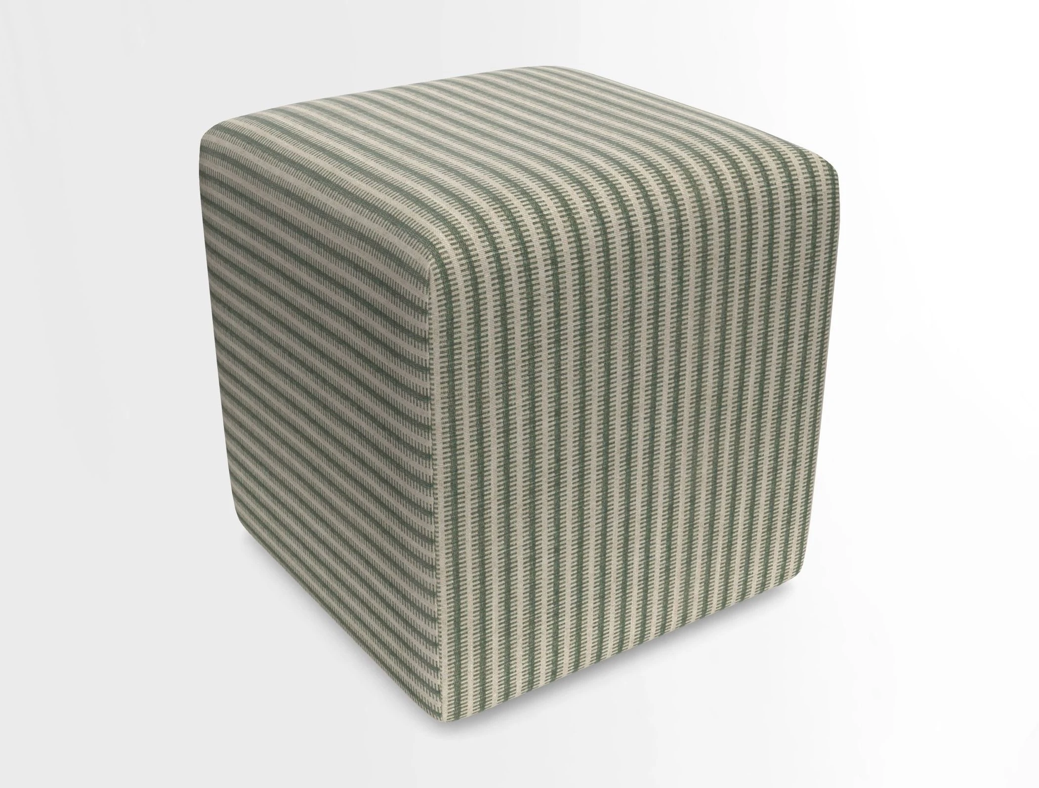Cube Footstool in Peruvian homespun fabric