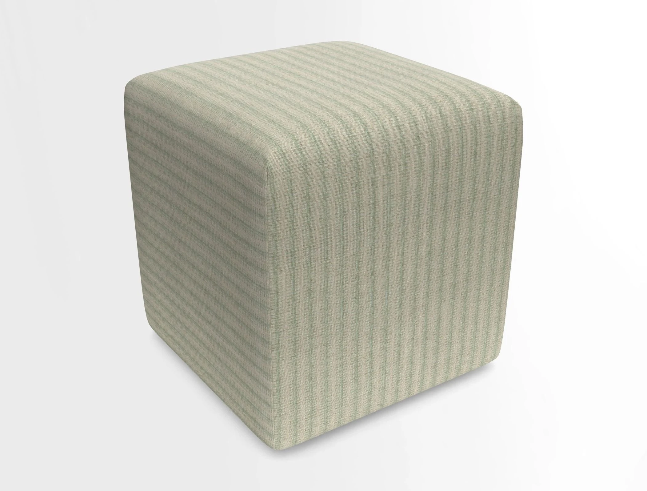Cube Footstool in Peruvian homespun fabric