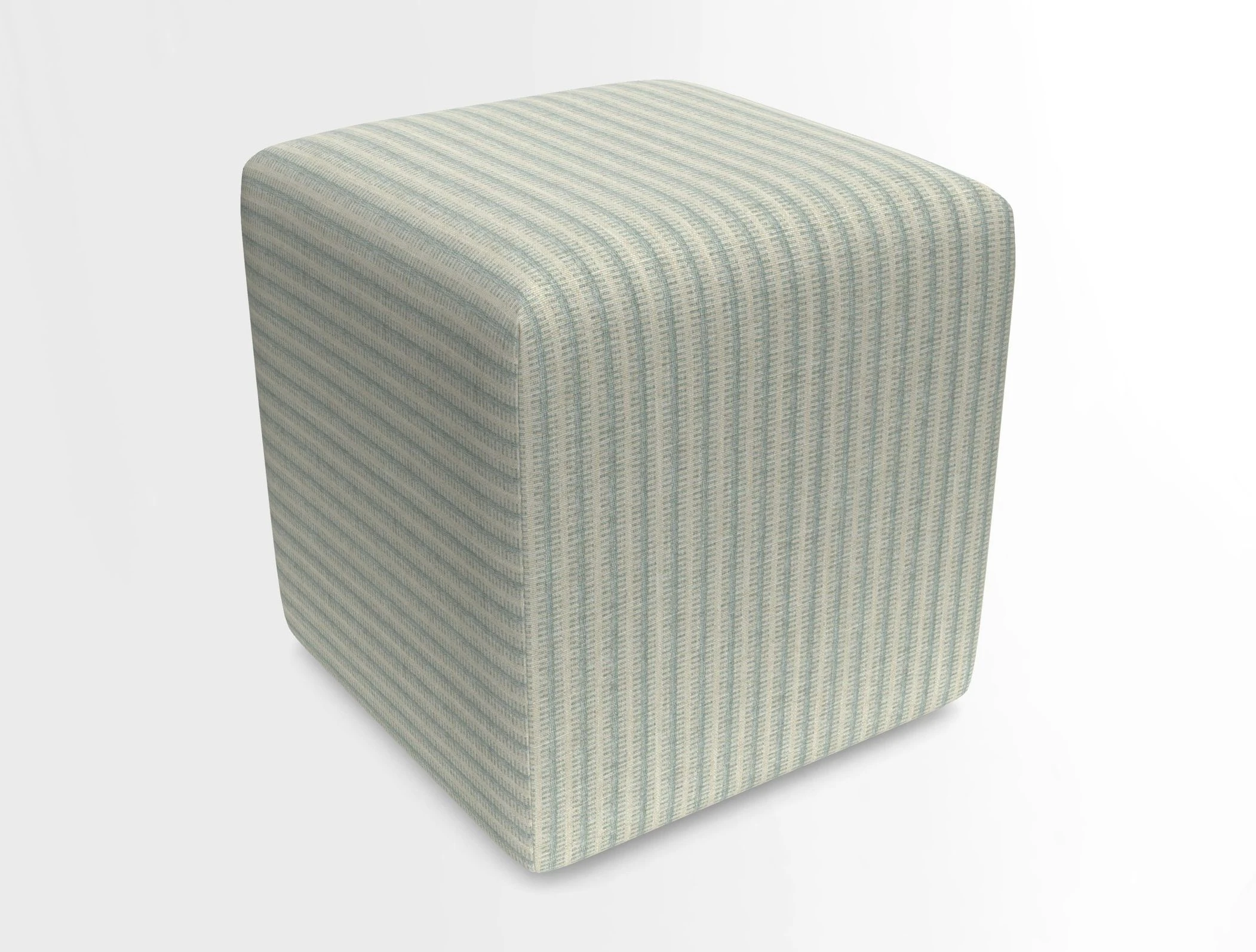 Cube Footstool in Peruvian homespun fabric