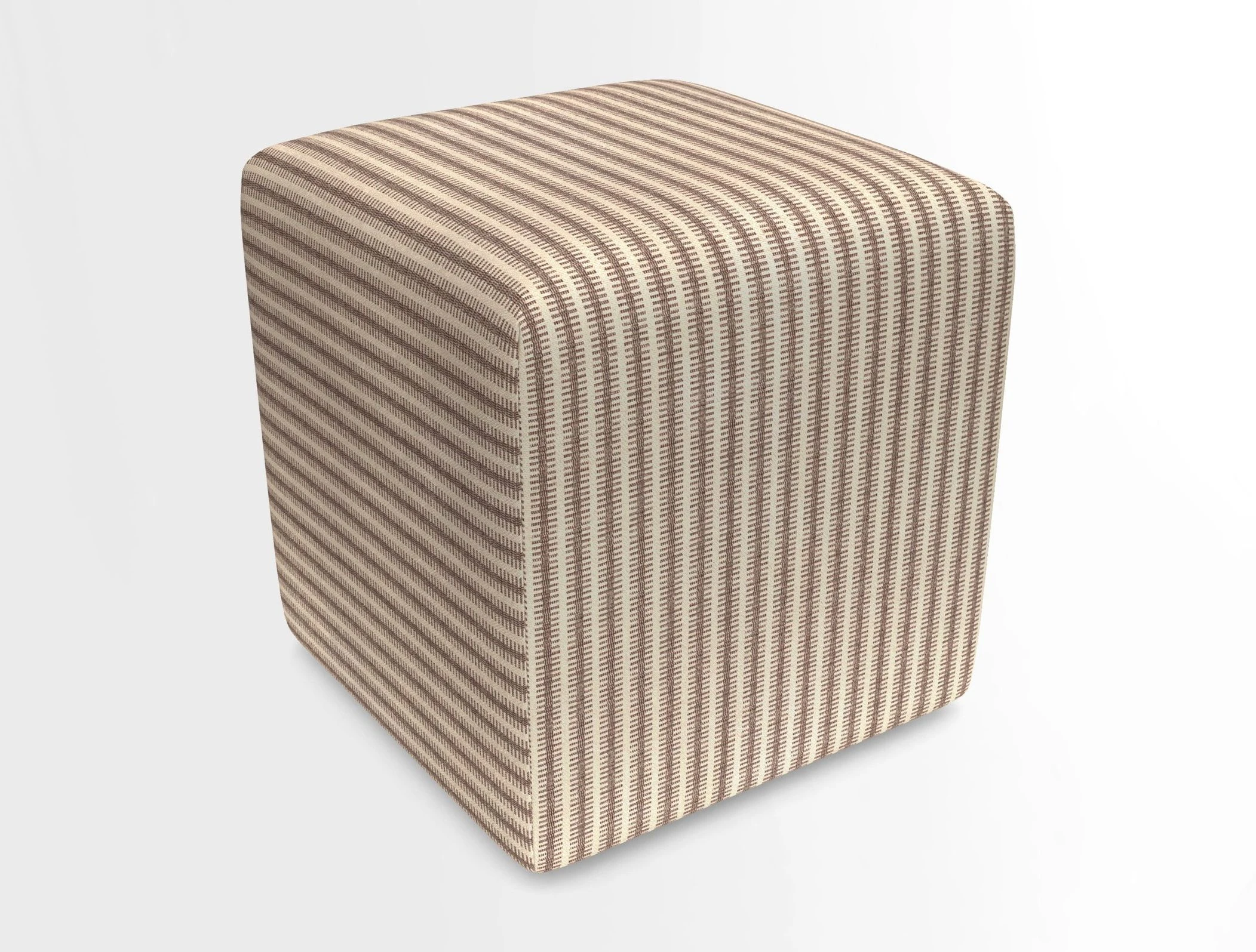 Cube Footstool in Peruvian homespun fabric