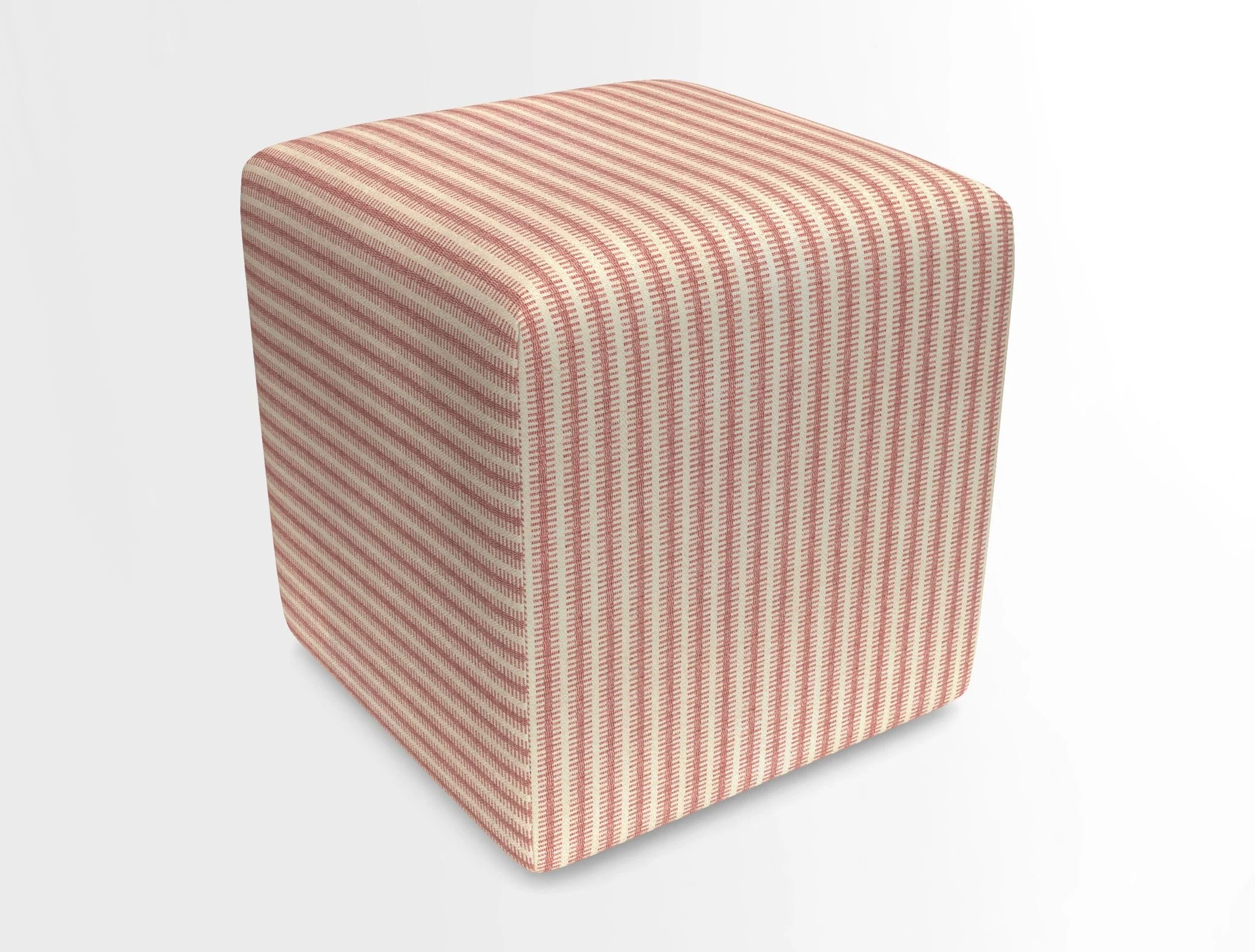 Cube Footstool in Peruvian homespun fabric
