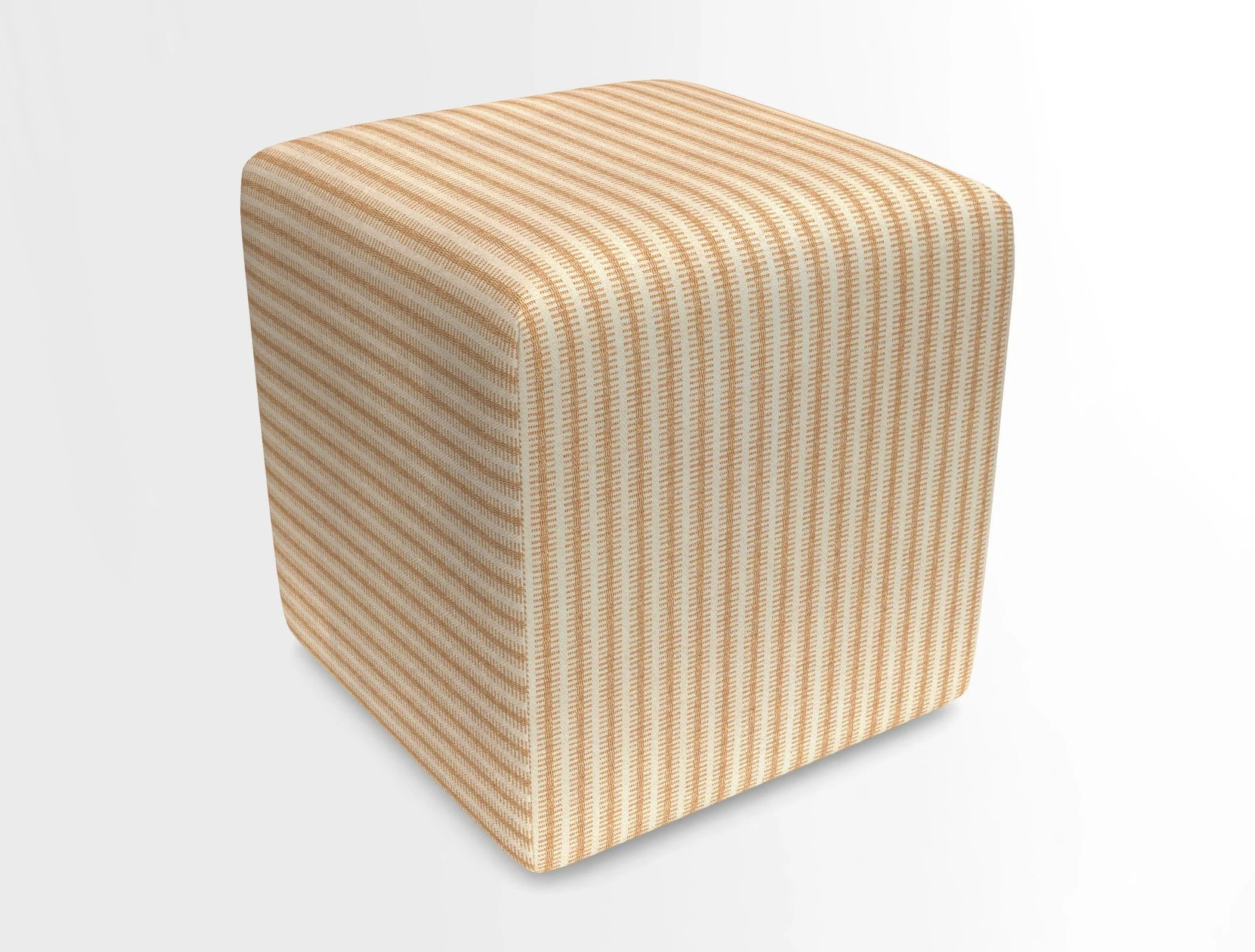 Cube Footstool in Peruvian homespun fabric