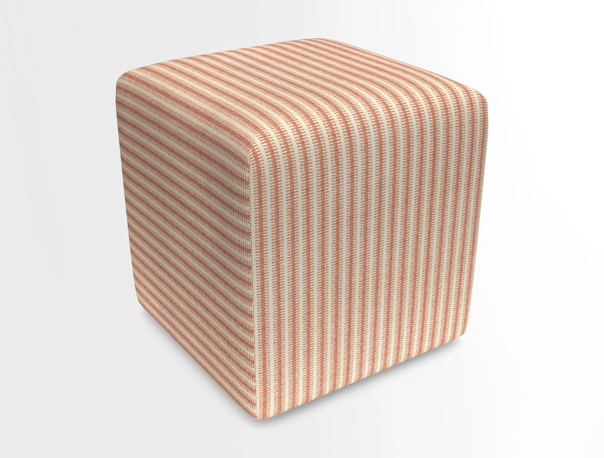 Cube Footstool in Peruvian homespun fabric
