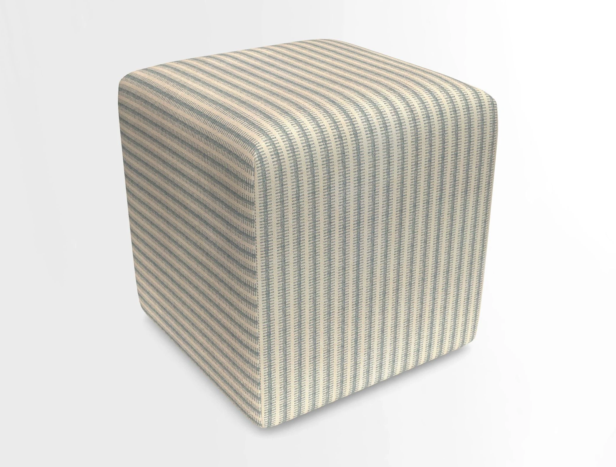 Cube Footstool in Peruvian homespun fabric