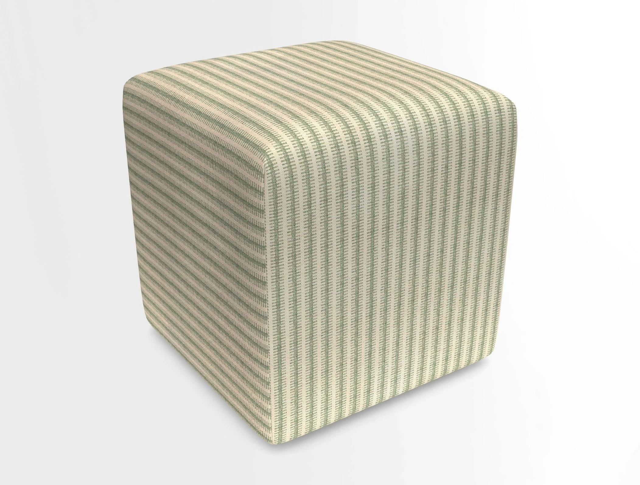 Cube Footstool in Peruvian homespun fabric