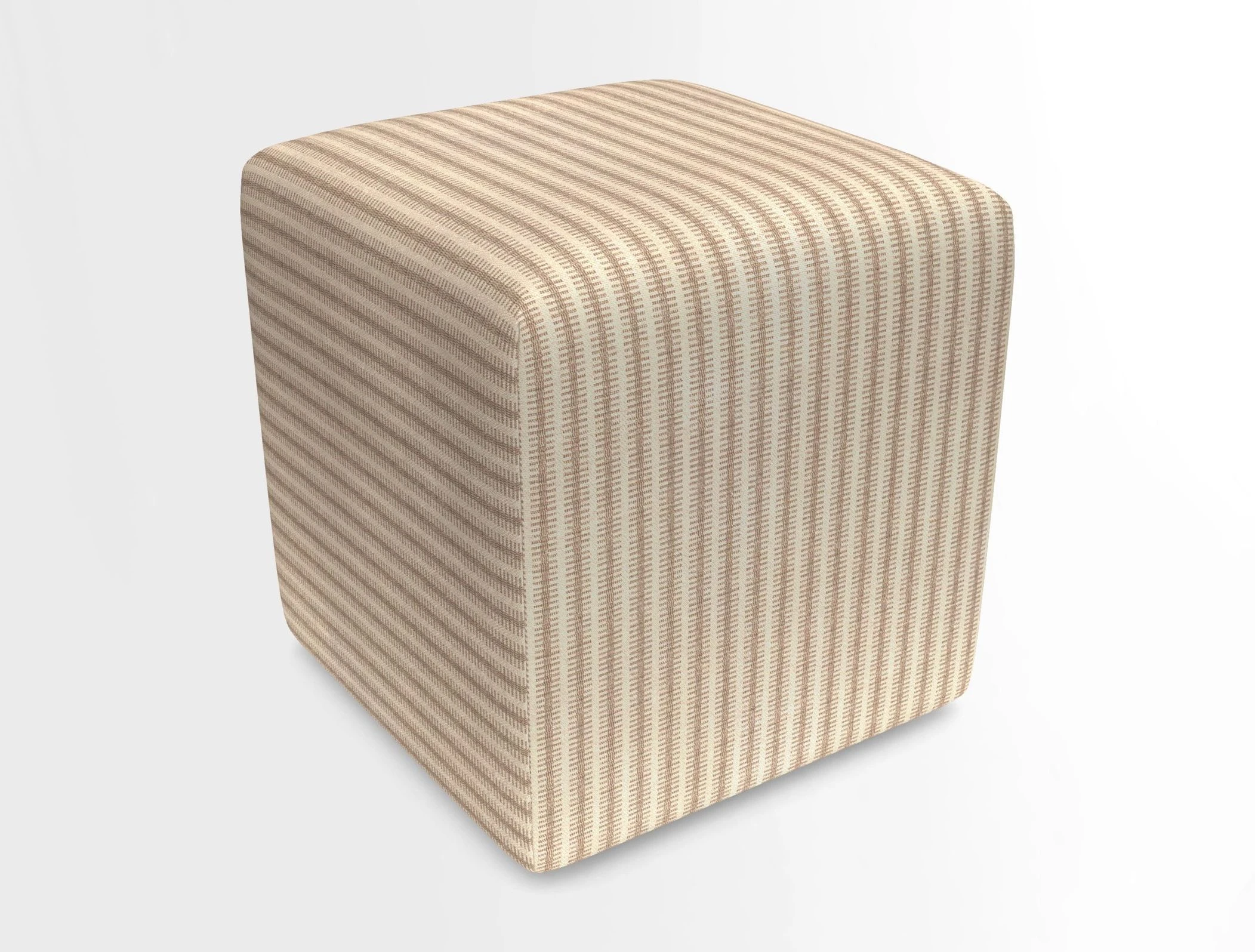 Cube Footstool in Peruvian homespun fabric