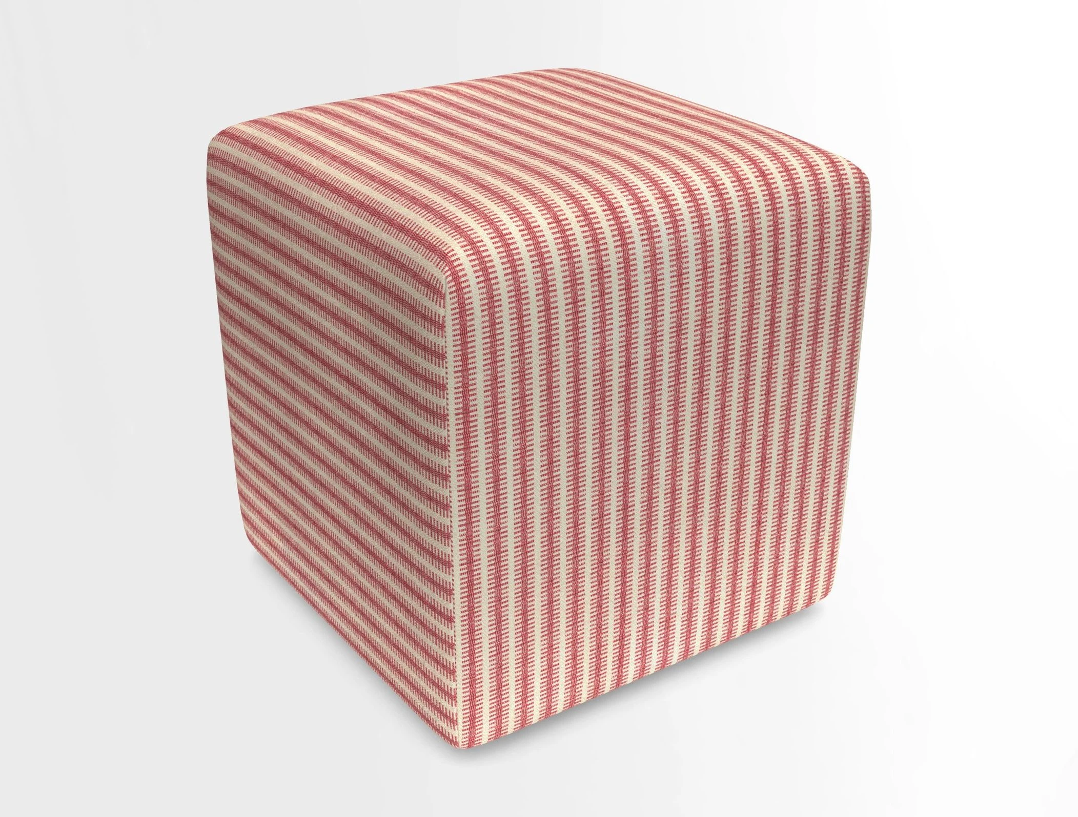 Cube Footstool in Peruvian homespun fabric