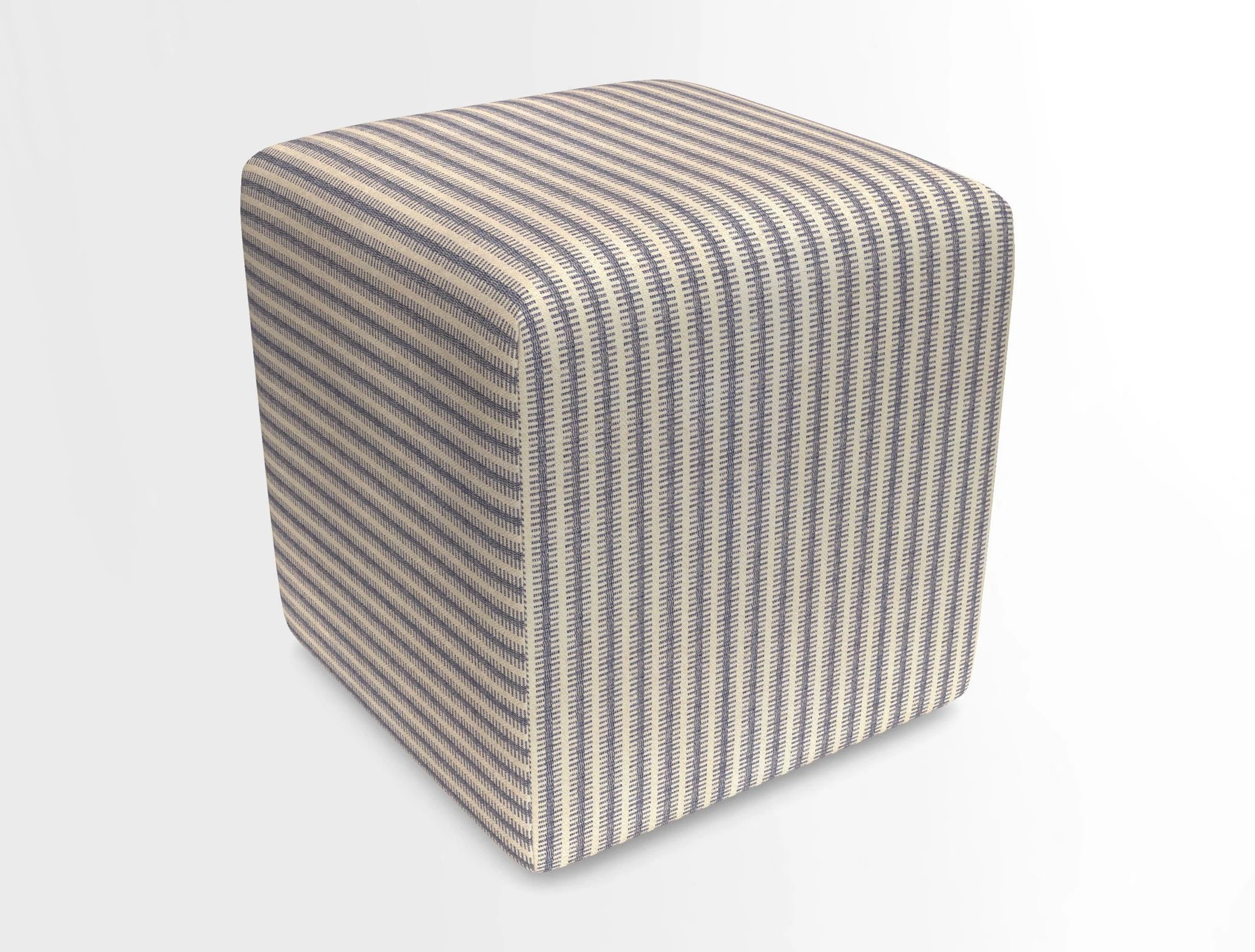 Cube Footstool in Peruvian homespun fabric