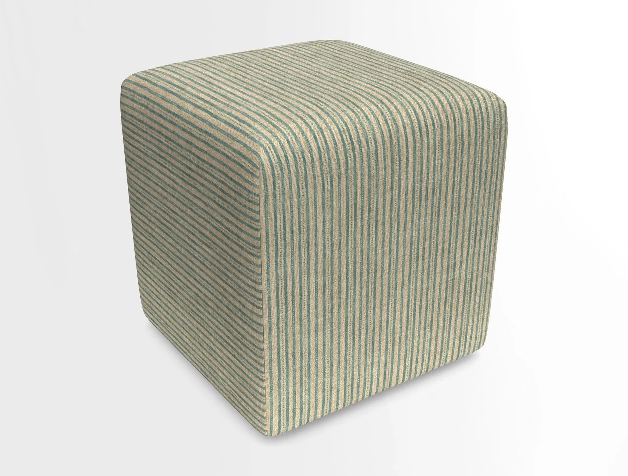 Cube Footstool in Peruvian homespun fabric
