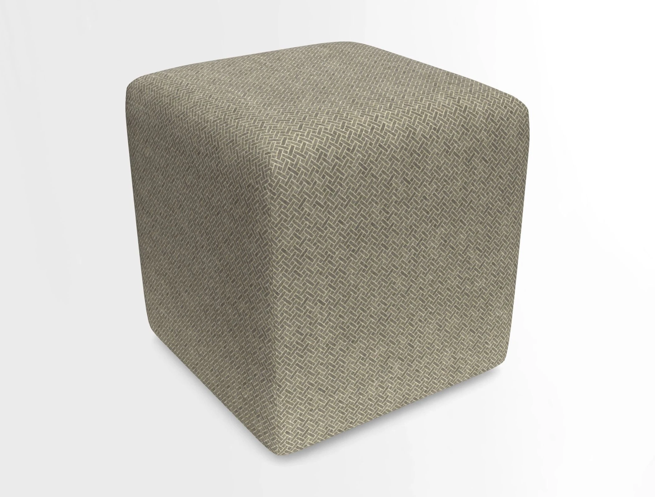 Cube Footstool in Peruvian homespun fabric