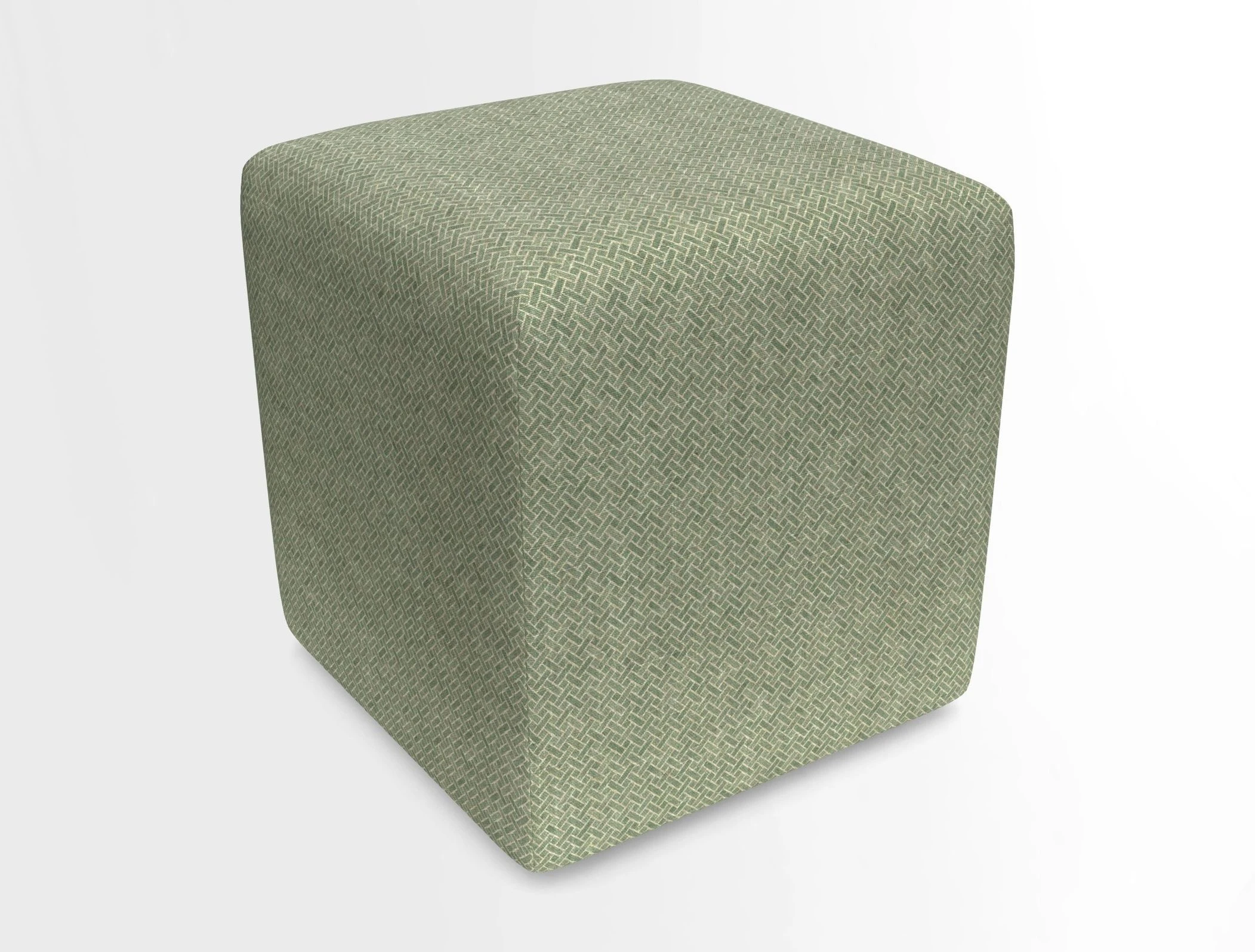 Cube Footstool in Peruvian homespun fabric