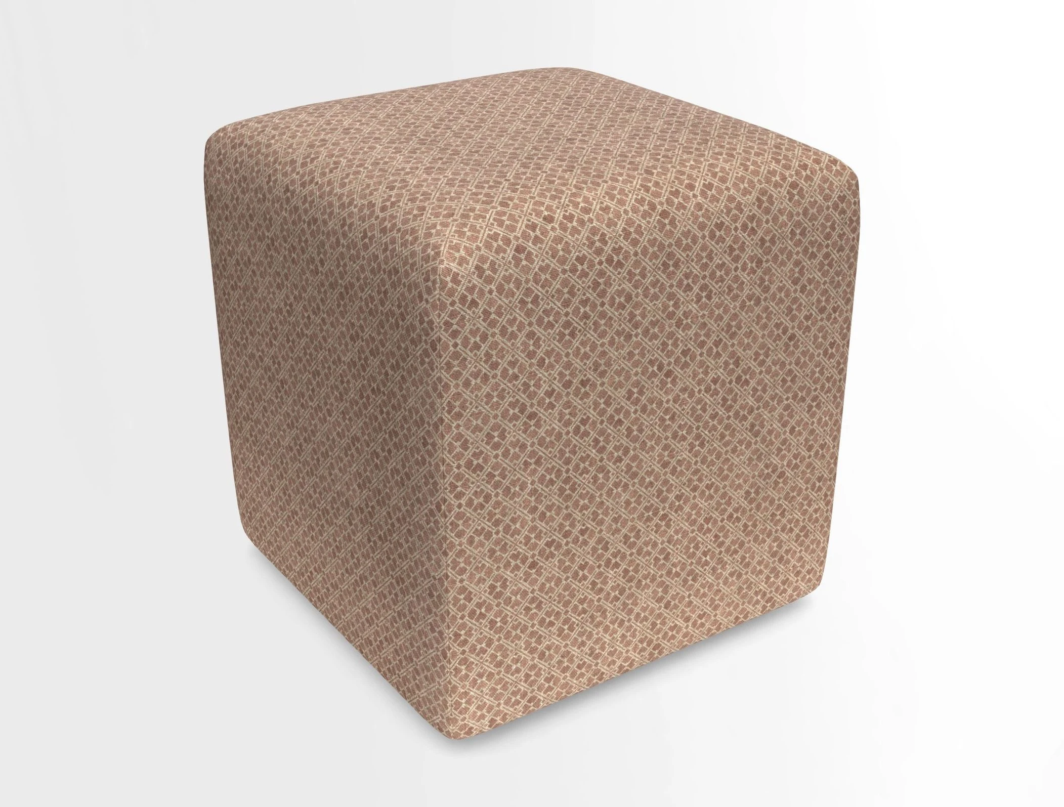 Cube Footstool in Peruvian homespun fabric