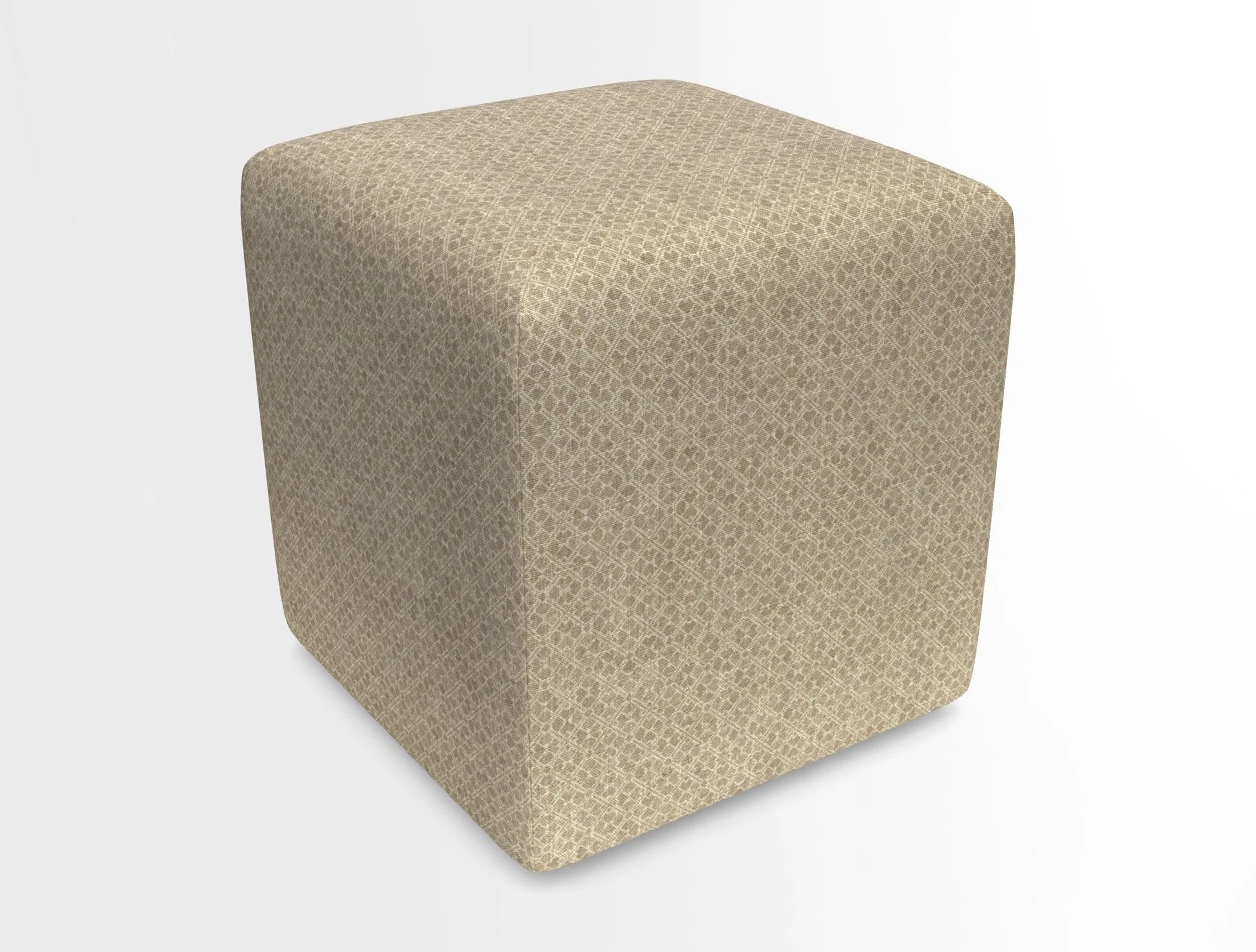 Cube Footstool in Peruvian homespun fabric
