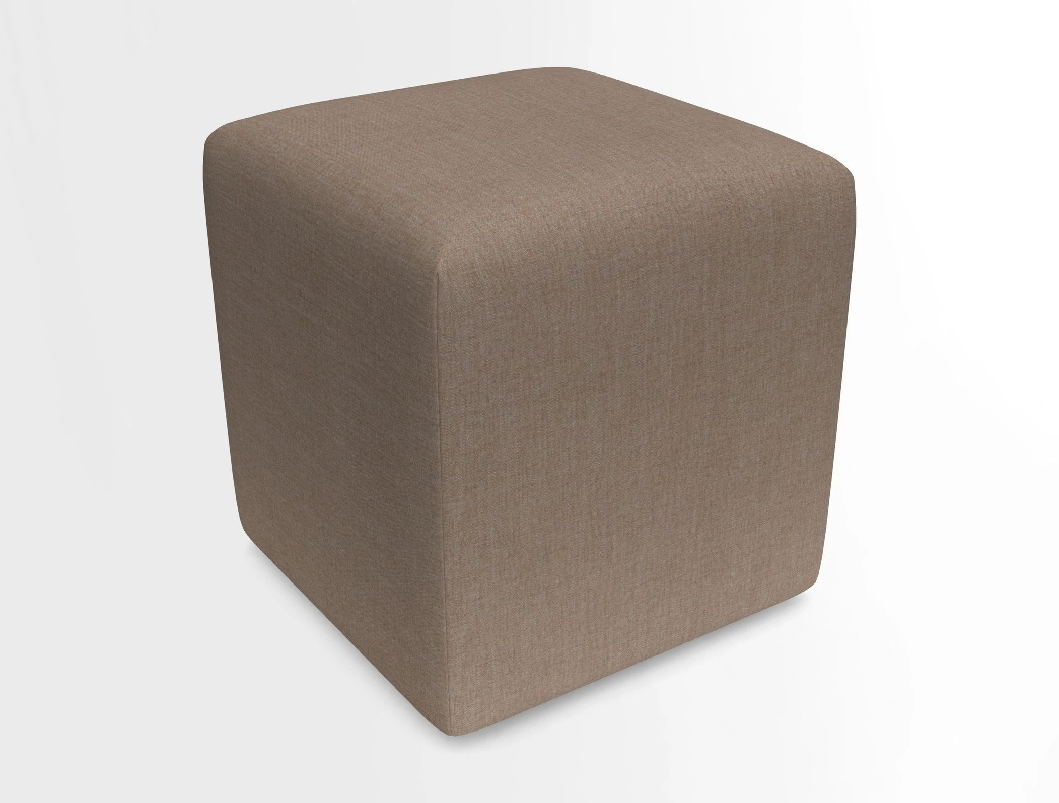 Cube Footstool in Peruvian homespun fabric