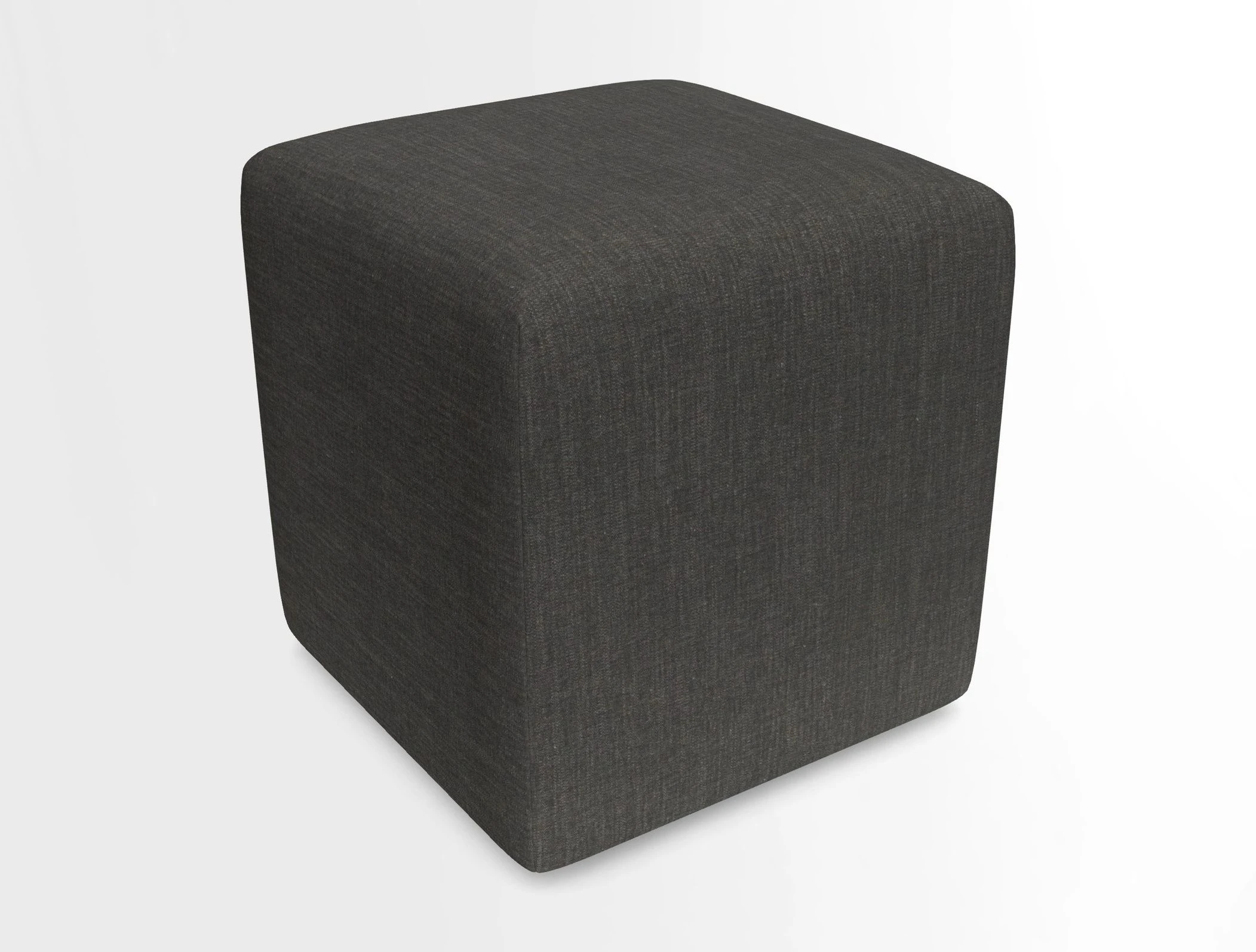 Cube Footstool in Peruvian homespun fabric