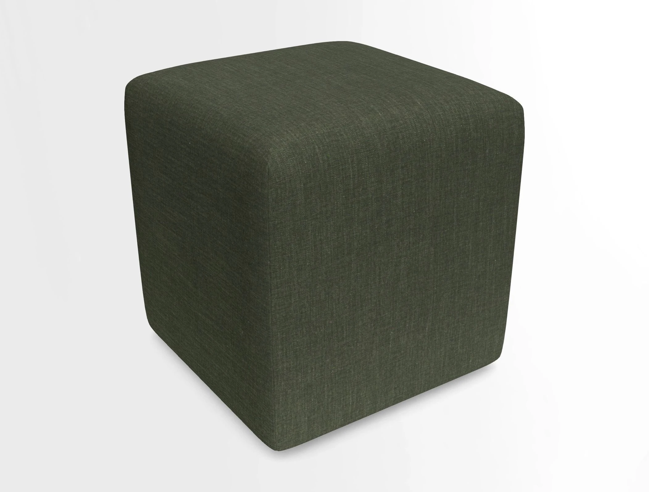 Cube Footstool in Peruvian homespun fabric