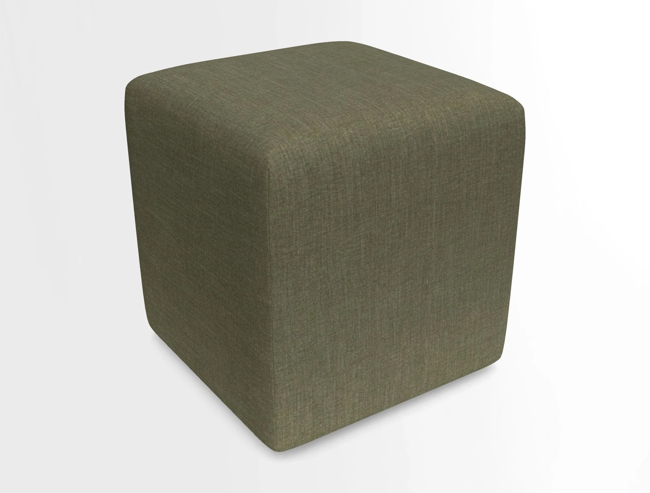 Cube Footstool in Peruvian homespun fabric