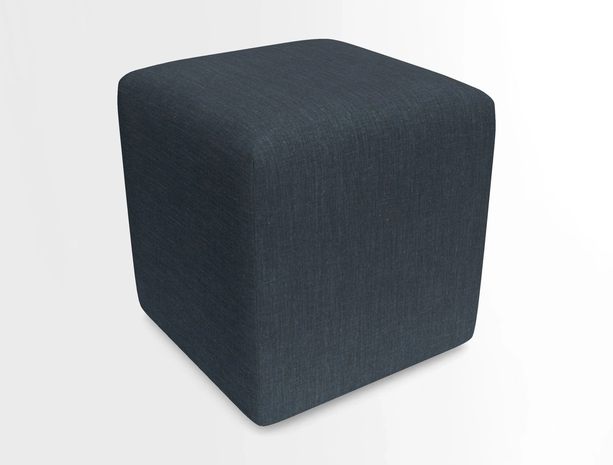 Cube Footstool in Peruvian homespun fabric