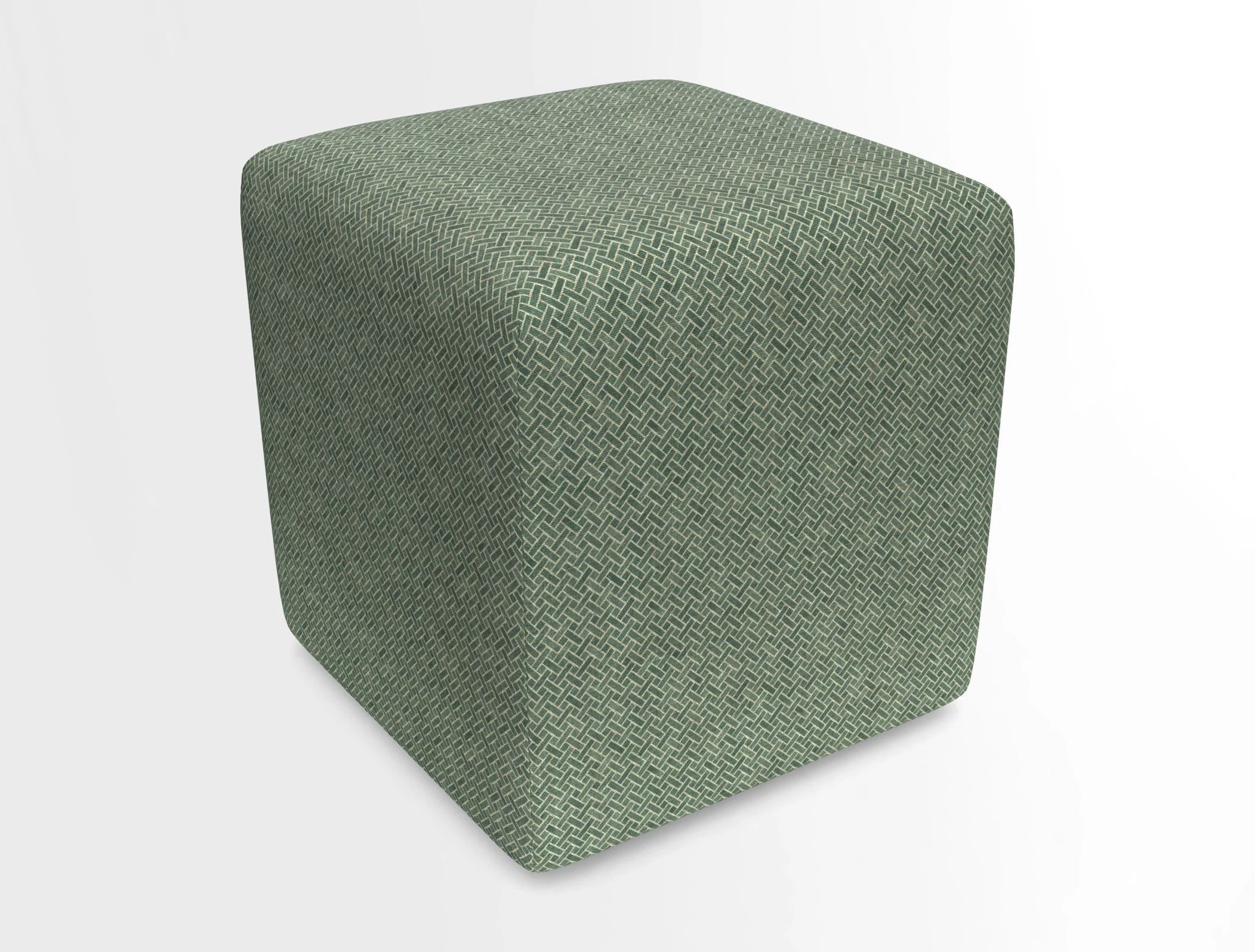 Cube Footstool in Peruvian homespun fabric